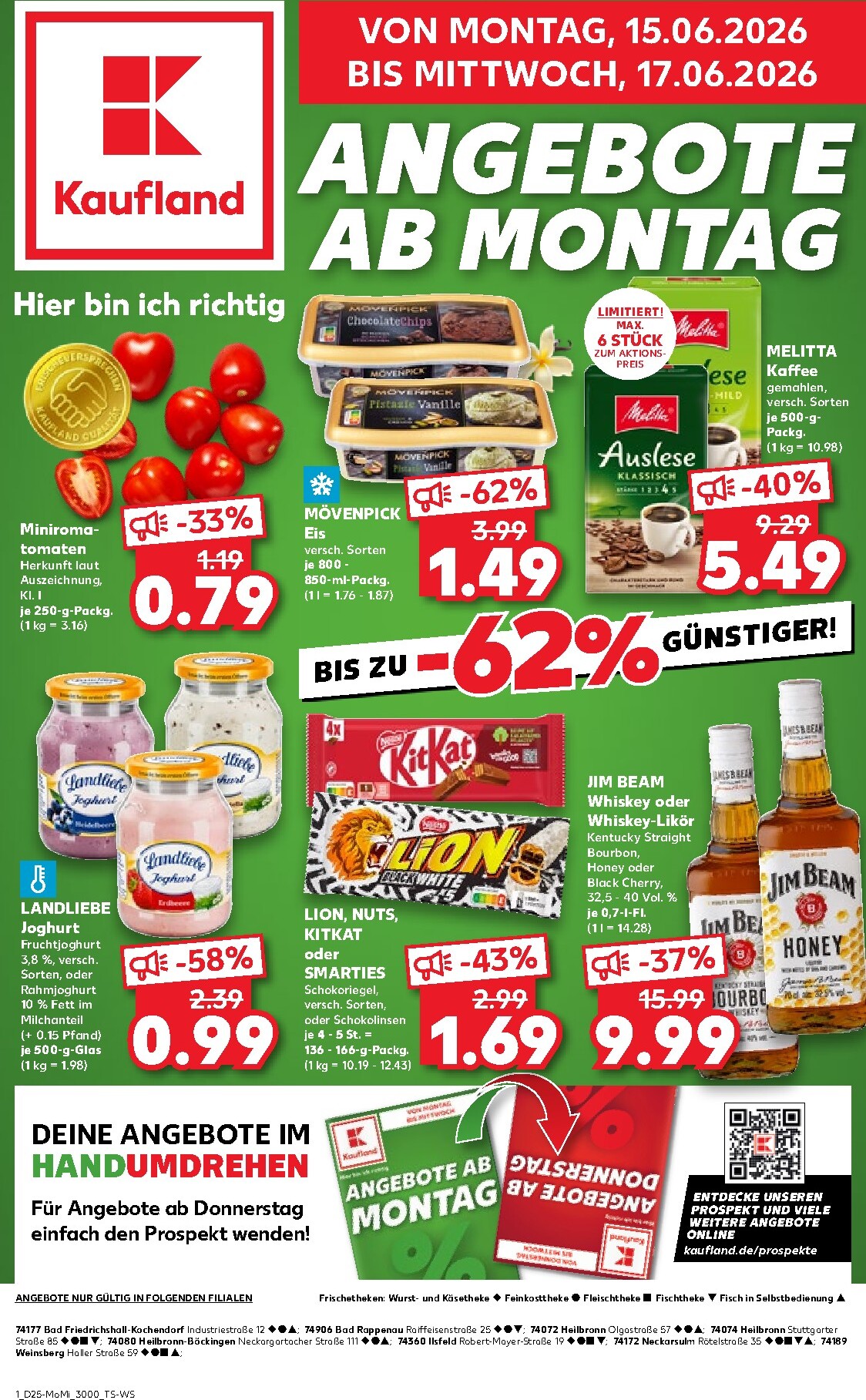 kaufland - Kaufland - Angebote ab Montag Prospekt nächste Woche – von Montag 15.06.2026 bis Mittwoch 17.06.2026 - page: 1