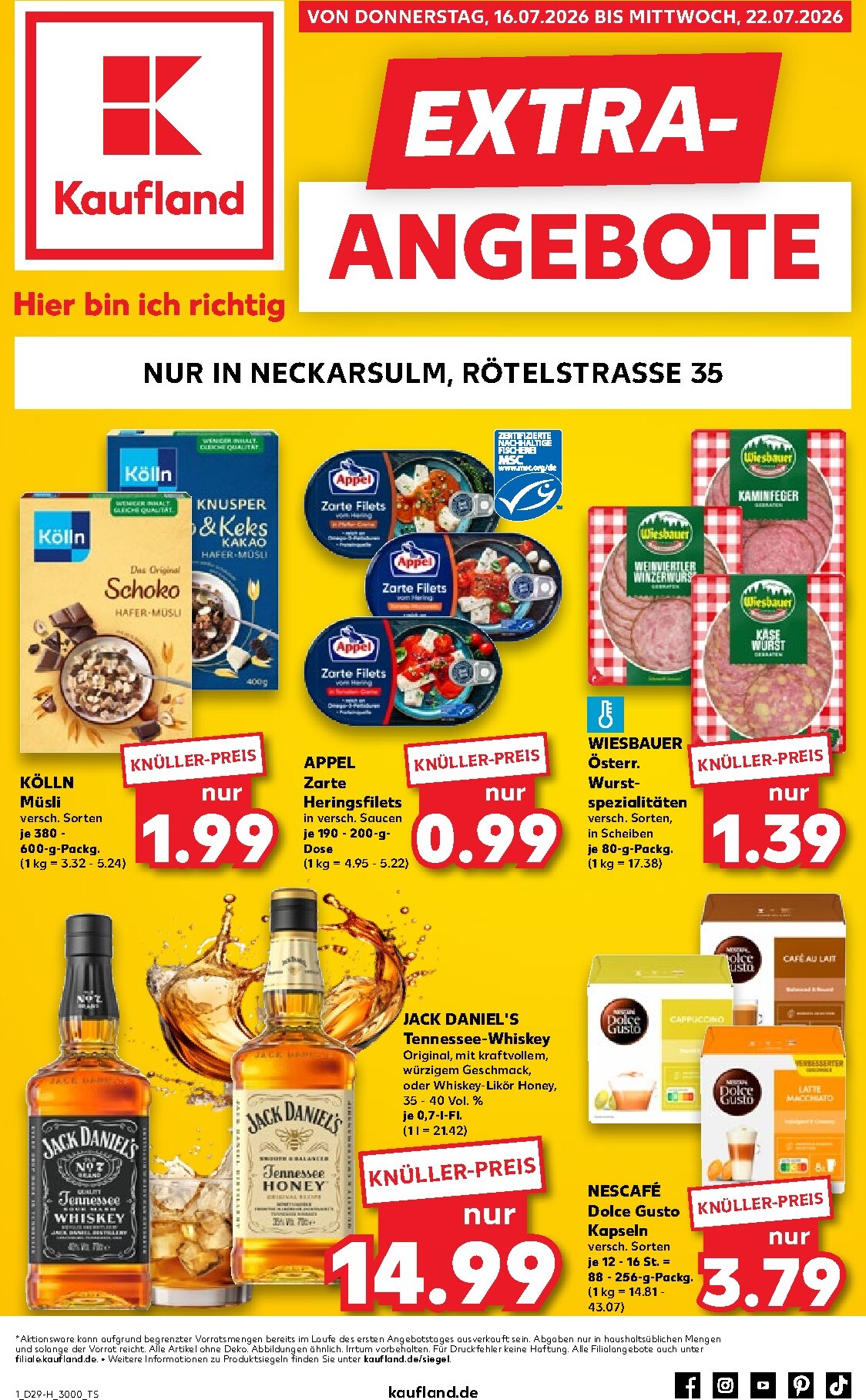 kaufland - Kaufland - Neckarsulm Prospekt nächste Woche – von Donnerstag 16.07.2026 bis Mittwoch 22.07.2026 - page: 1