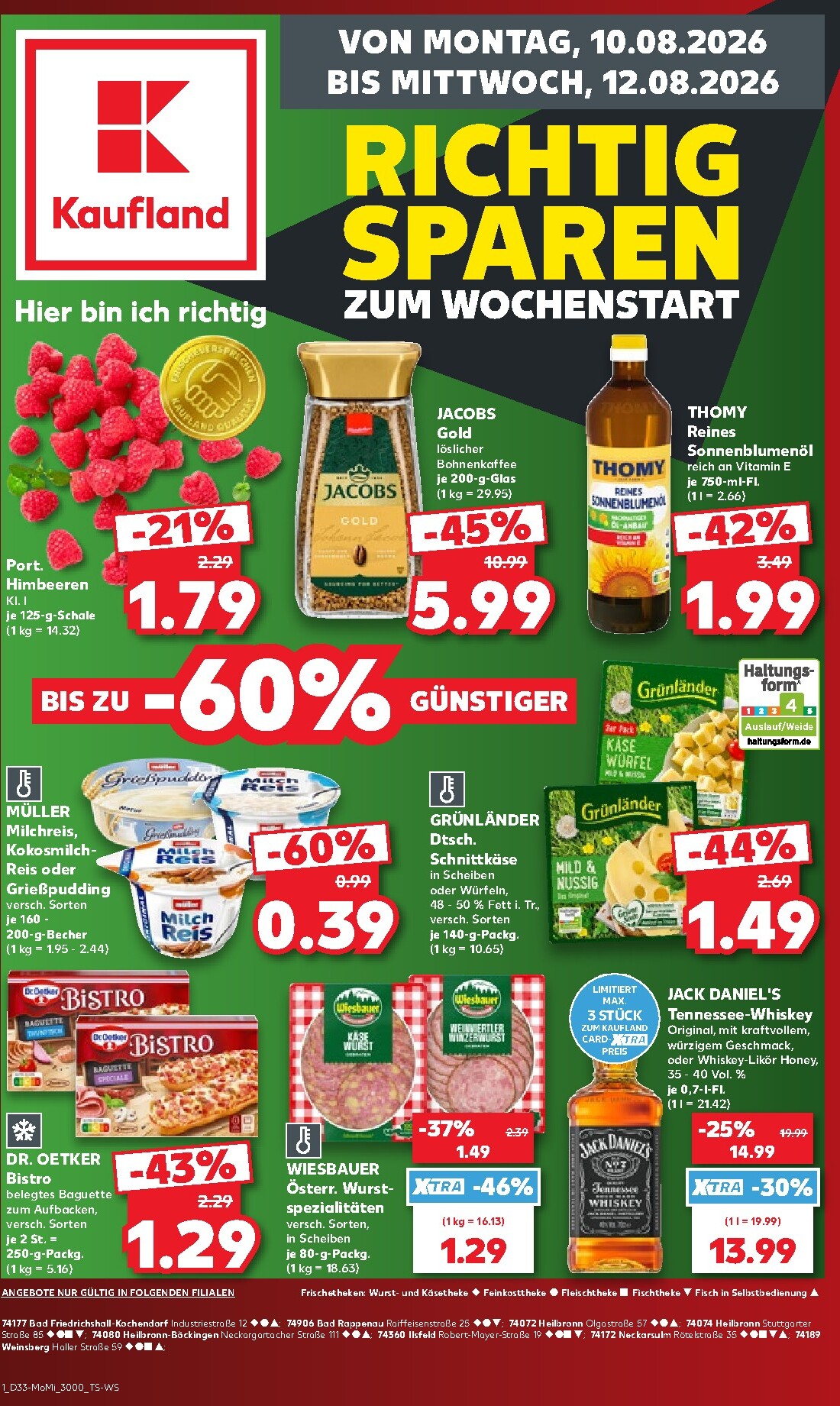 kaufland - Kaufland - Richtig Sparen Prospekt nächste Woche – von Montag 10.08.2026 bis Mittwoch 12.08.2026 - page: 1