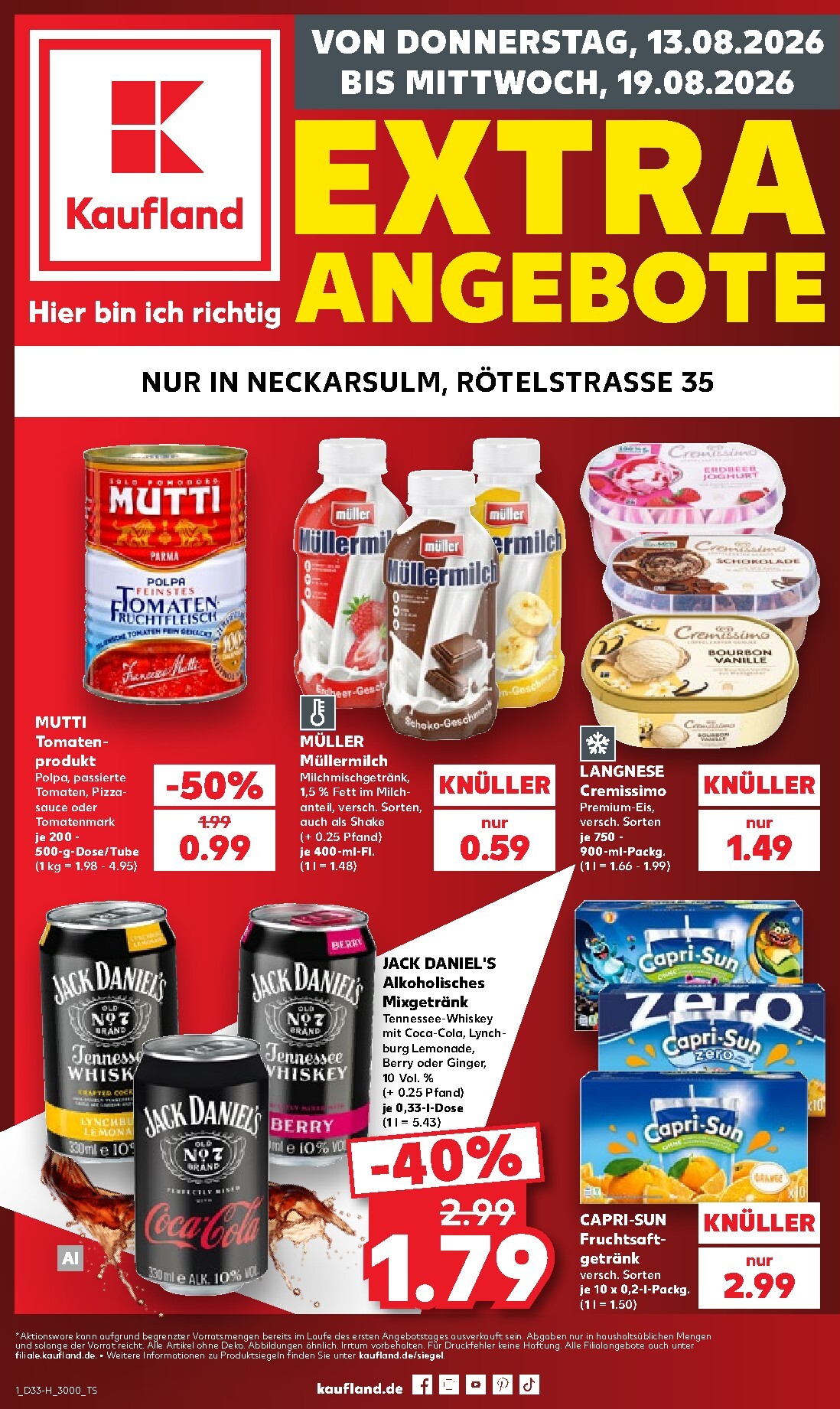 kaufland - Kaufland - Neckarsulm Prospekt nächste Woche – von Donnerstag 13.08.2026 bis Mittwoch 19.08.2026