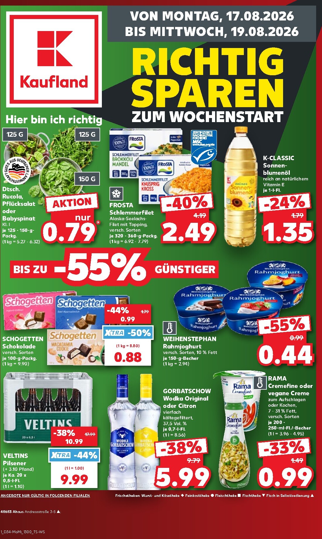 kaufland - Kaufland - Richtig Sparen Prospekt nächste Woche – von Montag 17.08.2026 bis Mittwoch 19.08.2026 - page: 1