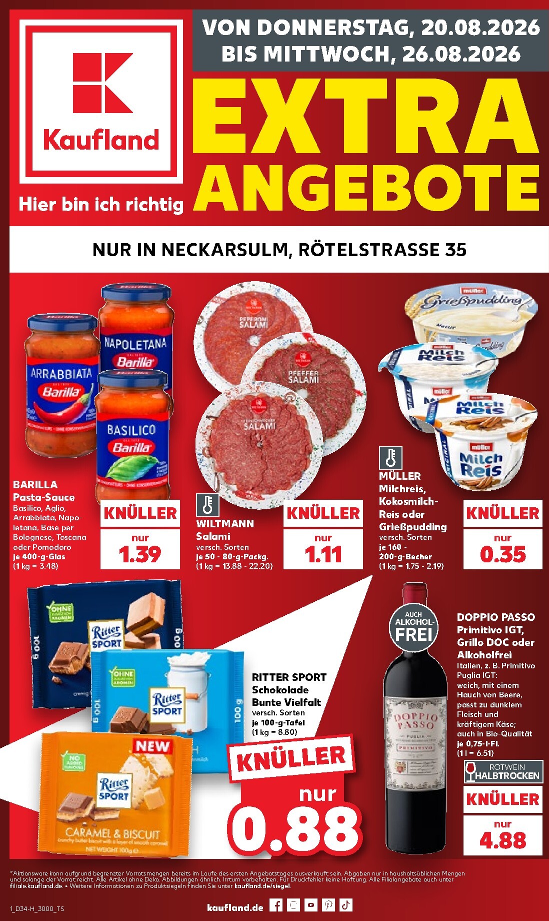 kaufland - Kaufland - Neckarsulm Prospekt nächste Woche – von Donnerstag 20.08.2026 bis Mittwoch 26.08.2026