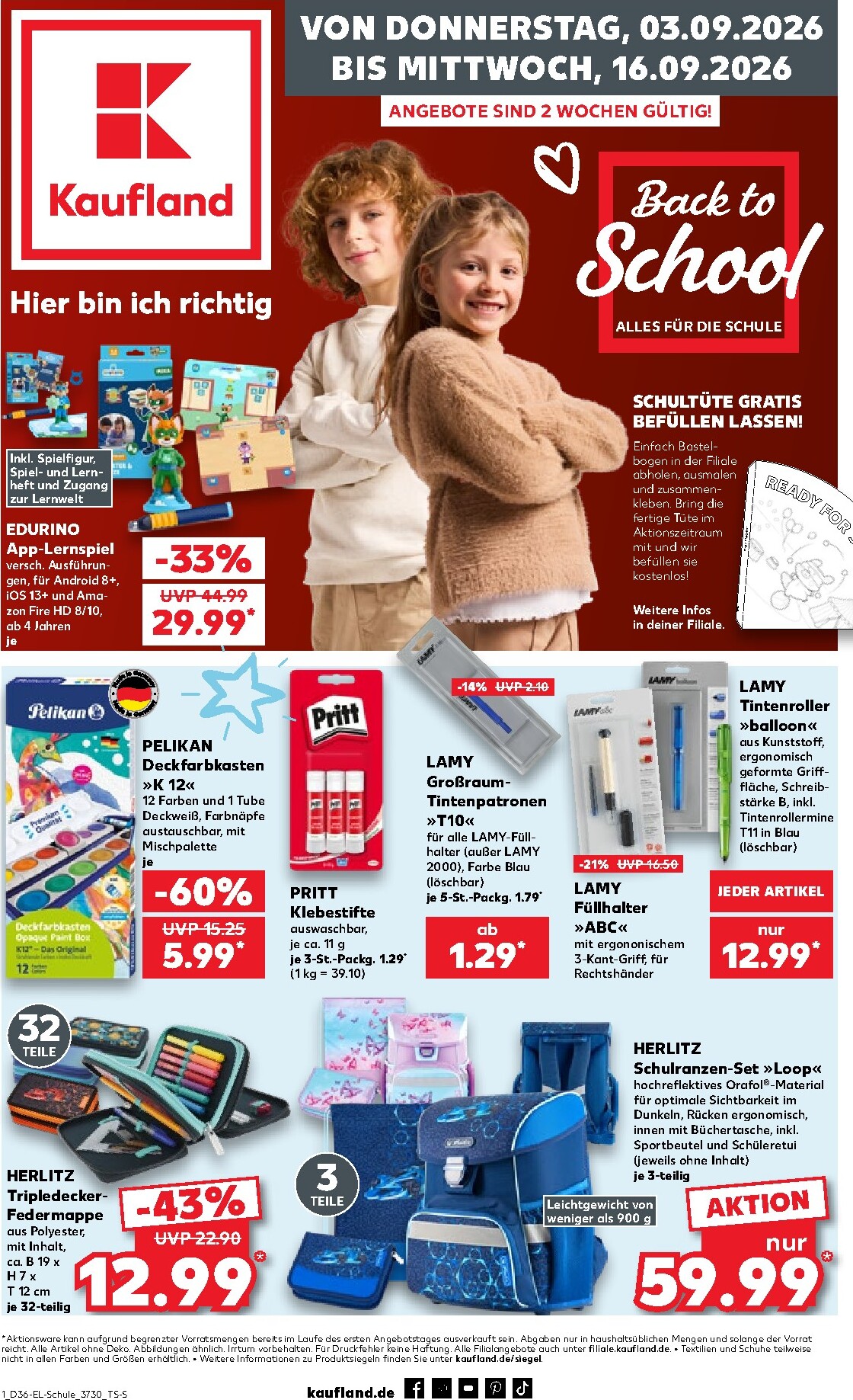 kaufland - Kaufland - Back to School Prospekt nächste Woche – von Donnerstag 03.09.2026 bis Mittwoch 16.09.2026