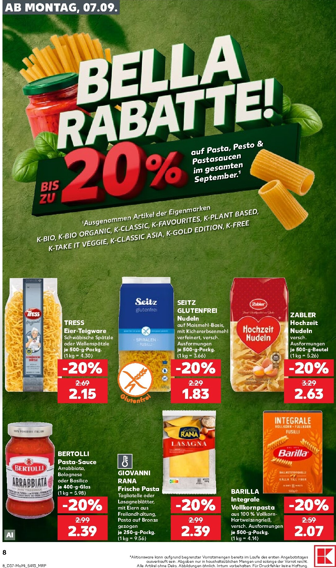 kaufland - Kaufland - Richtig Sparen Prospekt nächste Woche – von Montag 07.09.2026 bis Mittwoch 09.09.2026 - page: 8