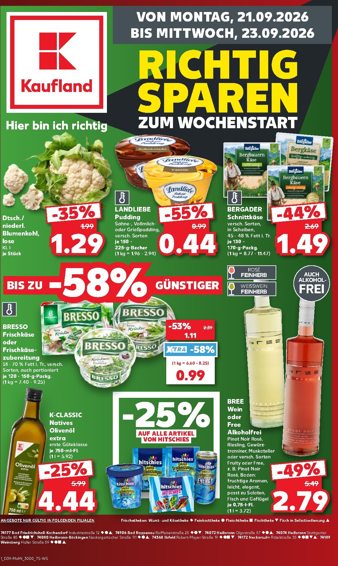 kaufland - Kaufland - Richtig Sparen Prospekt nächste Woche – von Montag 21.09.2026 bis Mittwoch 23.09.2026