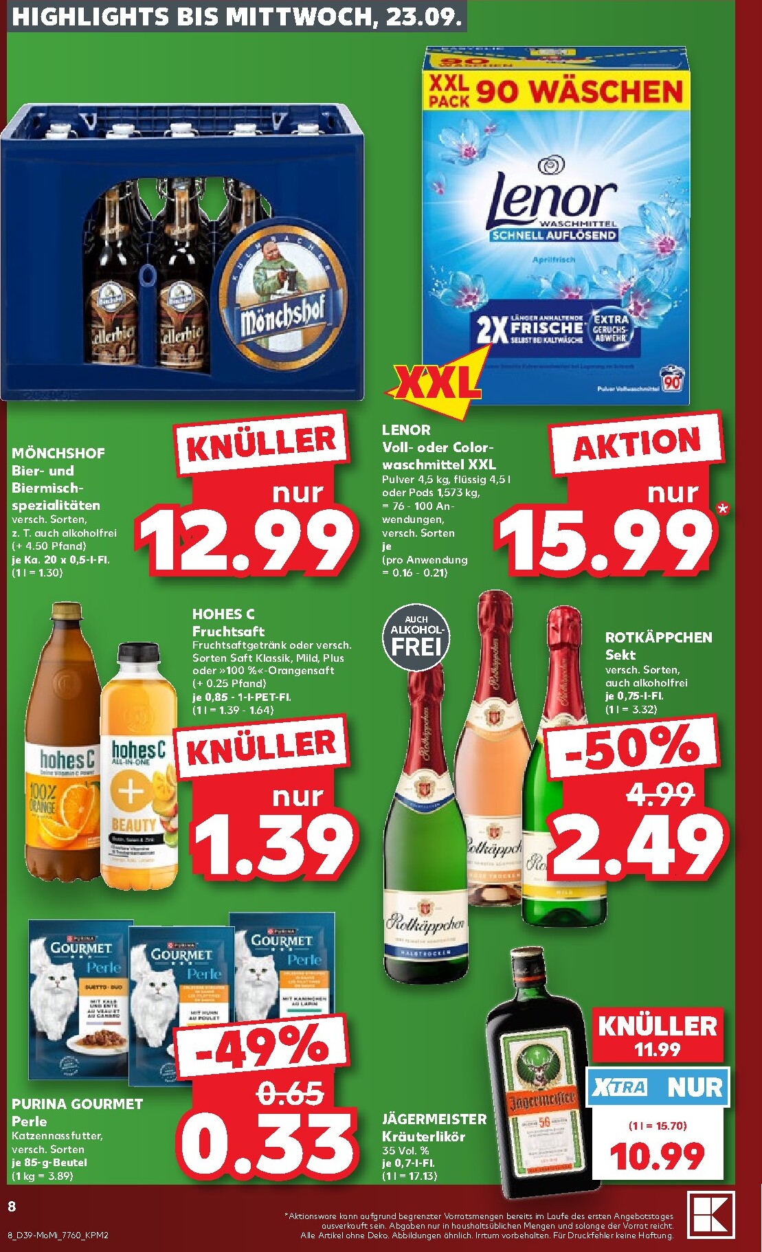 kaufland - Kaufland - Richtig Sparen Prospekt nächste Woche – von Montag 21.09.2026 bis Mittwoch 23.09.2026 - page: 8