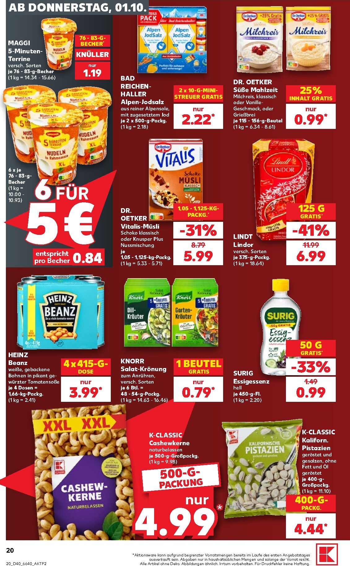 kaufland - Kaufland Prospekt nächste Woche – von Donnerstag 01.10.2026 bis Mittwoch 07.10.2026 - page: 20