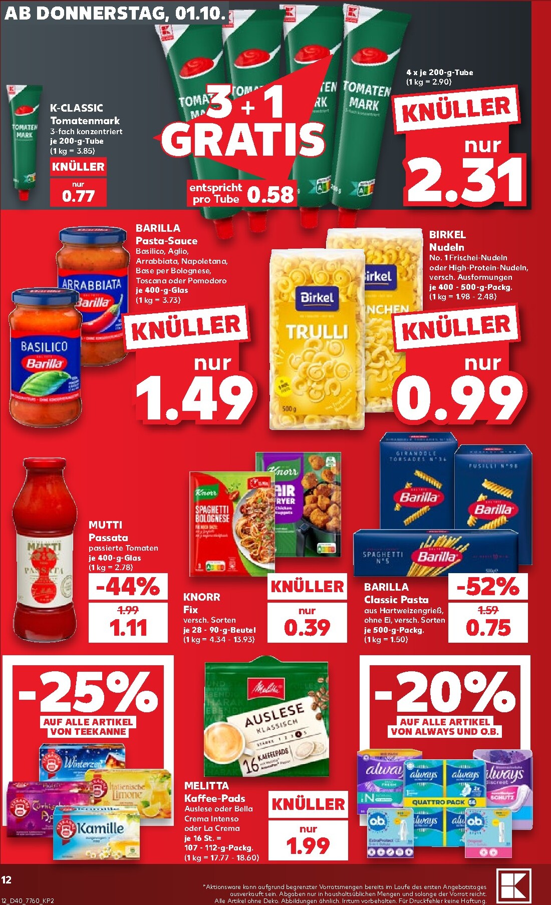 kaufland - Kaufland Prospekt nächste Woche – von Donnerstag 01.10.2026 bis Mittwoch 07.10.2026 - page: 12