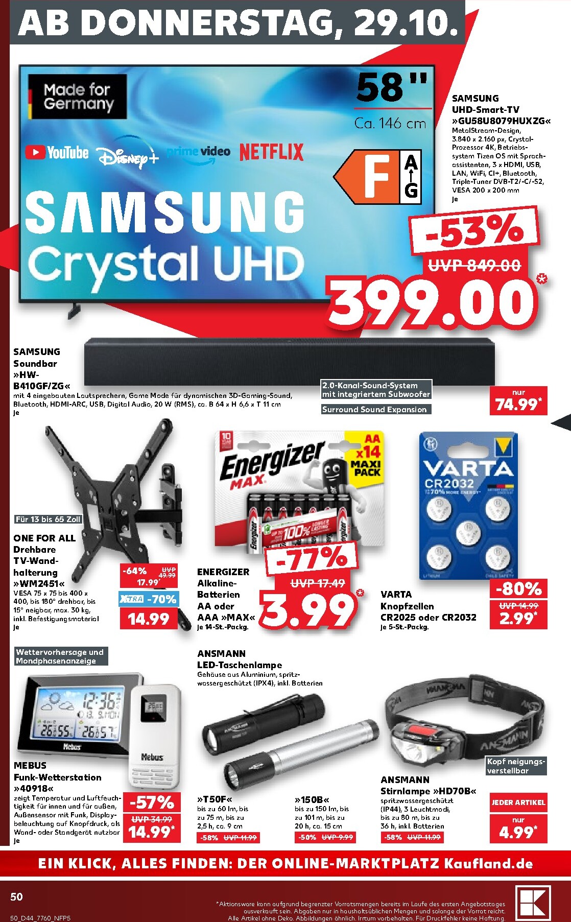 kaufland - Kaufland Prospekt nächste Woche – von Montag 26.10.2026 bis Samstag 31.10.2026 - page: 50