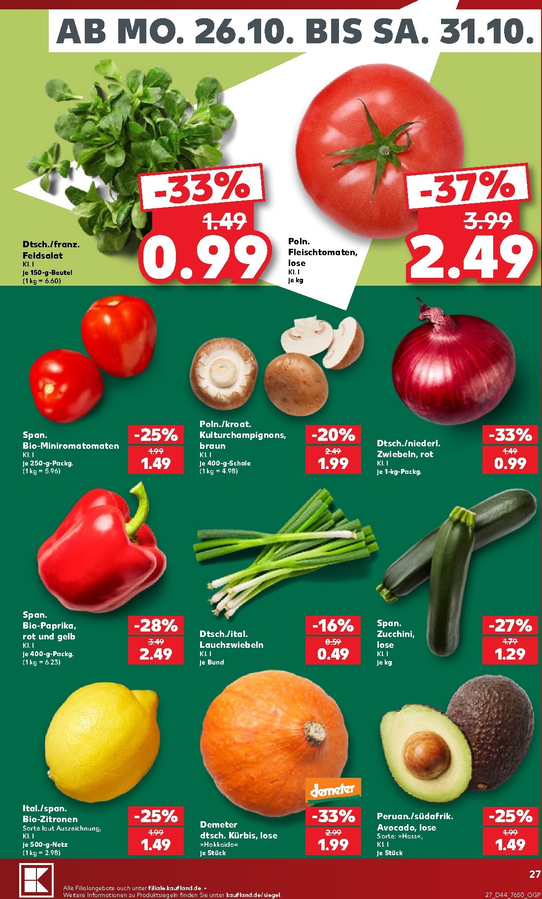 kaufland - Kaufland Prospekt nächste Woche – von Montag 26.10.2026 bis Samstag 31.10.2026 - page: 27
