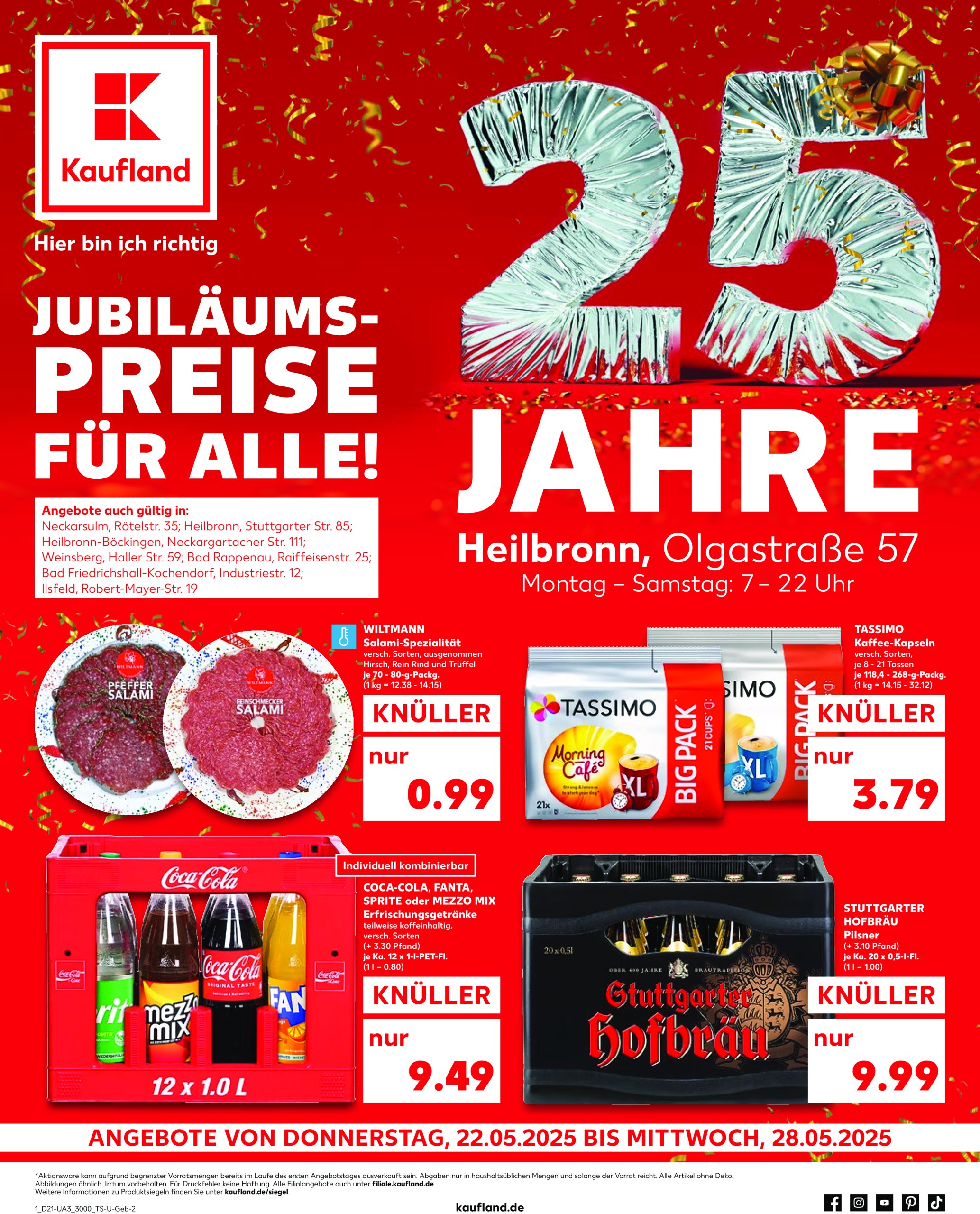 kaufland - Kaufland - 25 Jahre Heilbronn-Prospekt gültig von 22.05. bis 28.05.