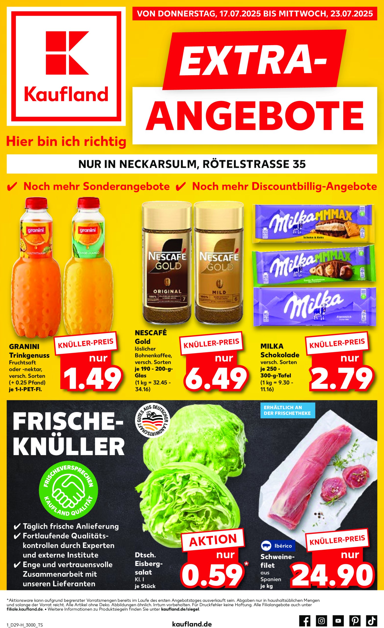 kaufland - Kaufland - Neckarsulm-Prospekt gültig vom 17.07. bis 23.07.