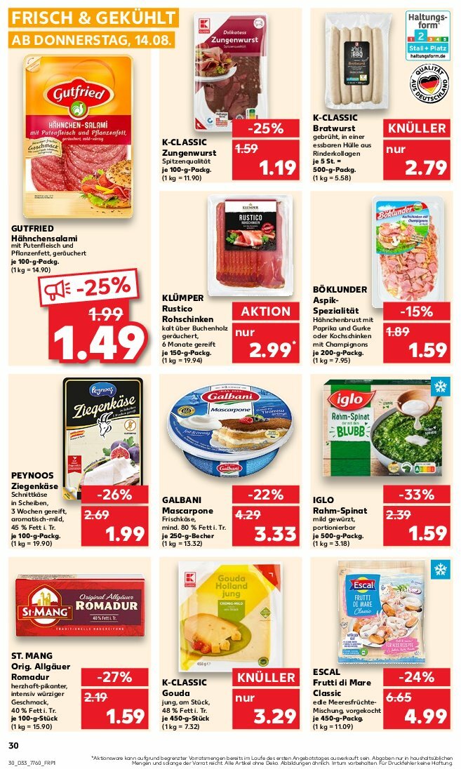 kaufland - Kaufland-Prospekt gültig vom 14.08. bis 20.08. - page: 30