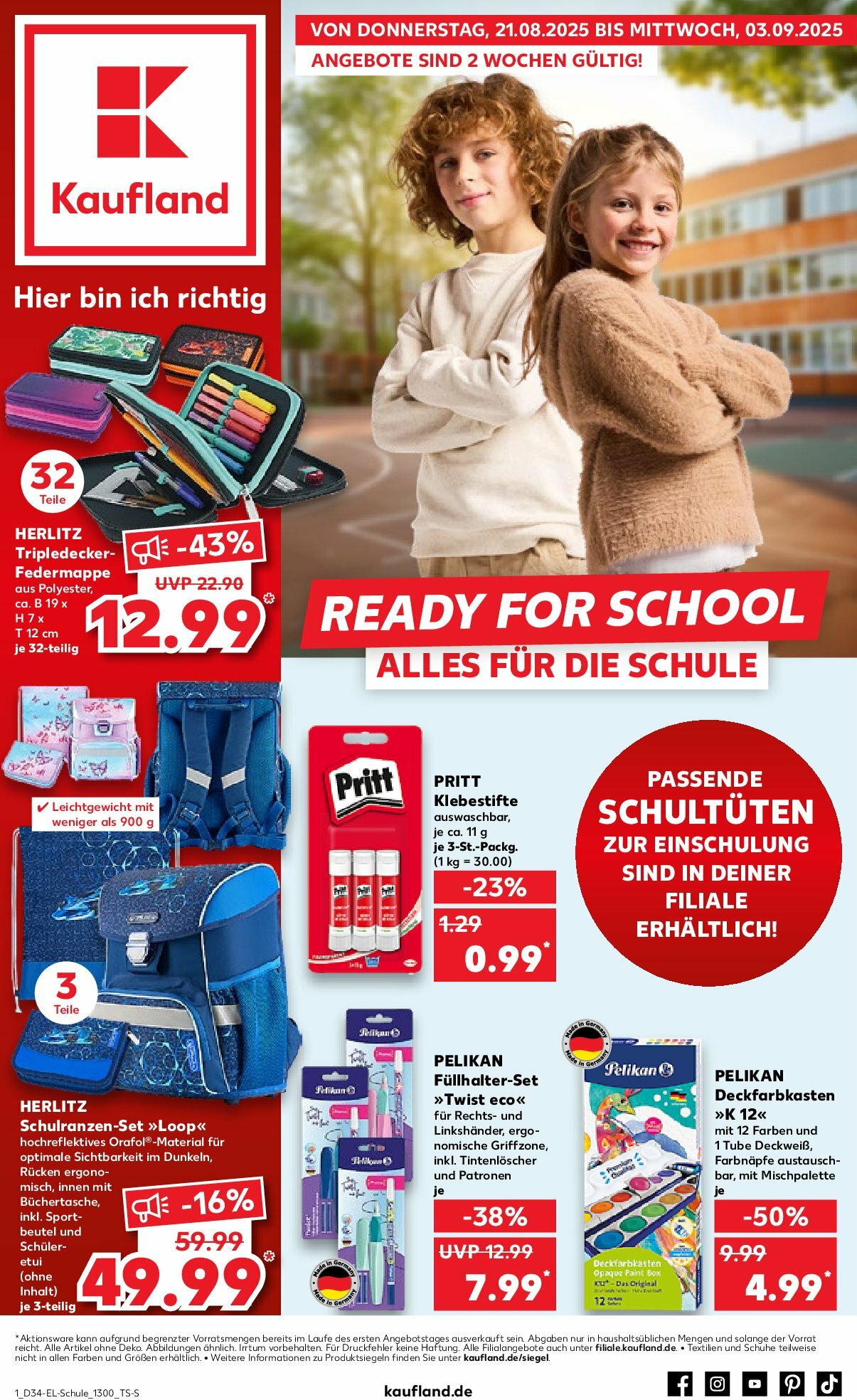 kaufland - Kaufland - Ready for School-Prospekt gültig vom 21.08. bis 03.09.