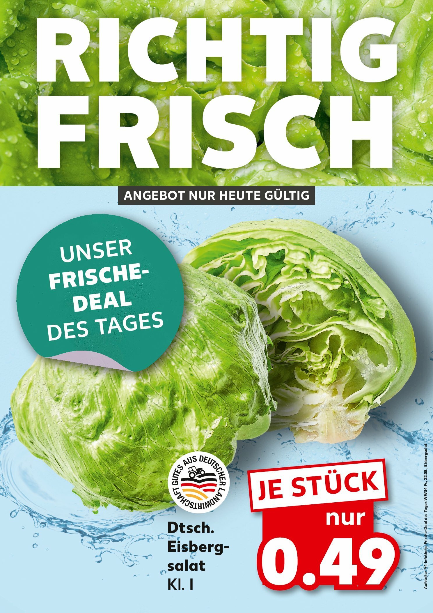 kaufland - Kaufland - Richtig Frisch-Prospekt gültig vom 22.08. bis 22.08. - page: 1