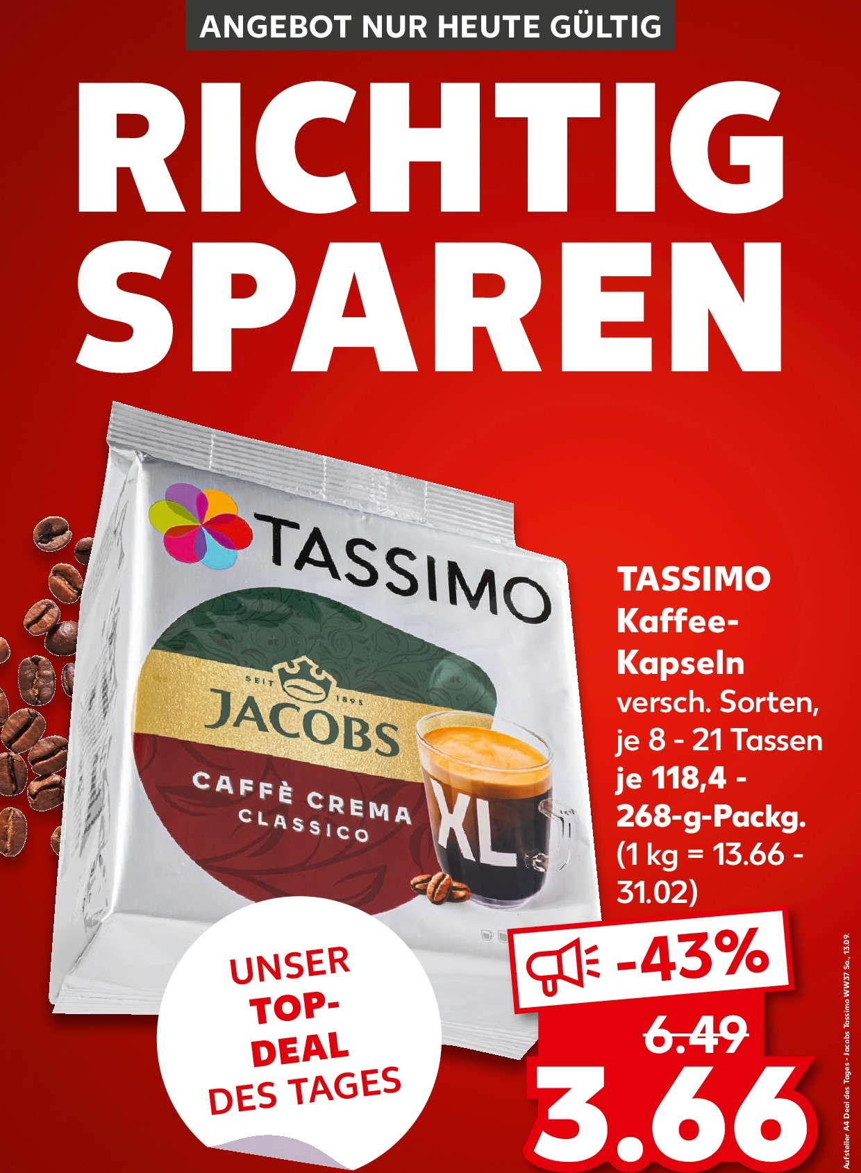 kaufland - Kaufland - Richtig Sparen-Prospekt gültig vom 13.09. bis 13.09.