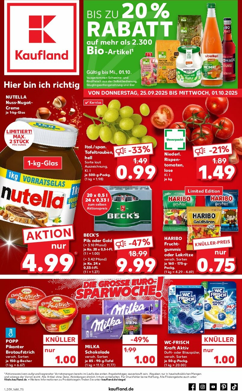 kaufland - Kaufland-Prospekt gültig vom 25.09. bis 01.10.