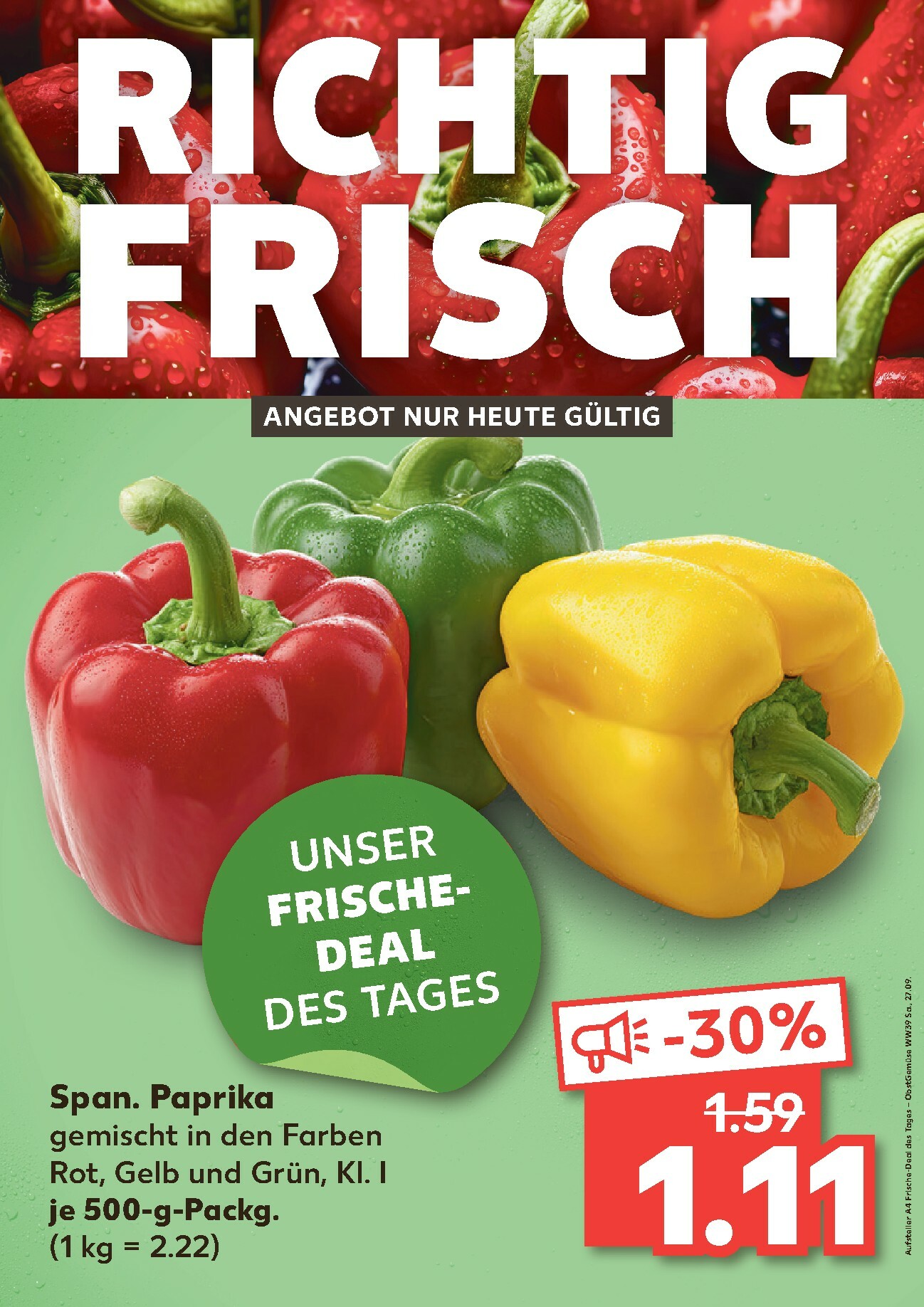 kaufland - Kaufland - Richtig Frisch-Prospekt gültig vom 27.09. bis 27.09.