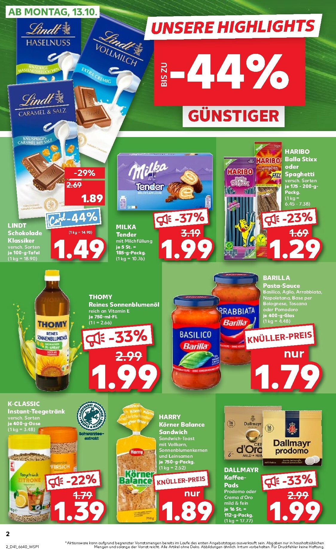 kaufland - Kaufland - Wochenstart-Prospekt gültig vom 13.10. bis 15.10. - page: 2 kaufland - Kaufland - Wochenstart-Prospekt gültig vom 13.10. bis 15.10. - page: 2