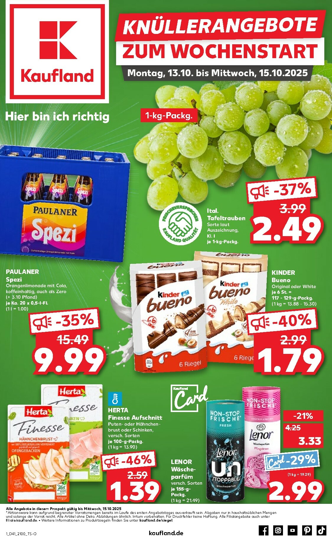 kaufland - Kaufland - Wochenstart-Prospekt gültig vom 13.10. bis 15.10.