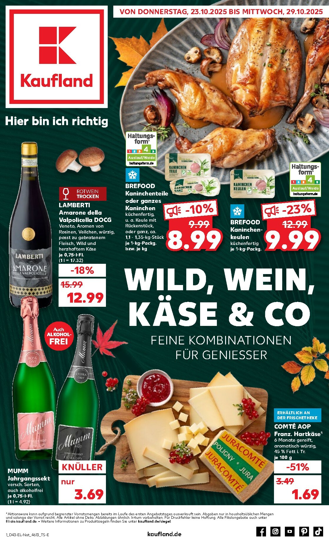 kaufland - Kaufland - Wild, Wein, Käse & Co-Prospekt gültig vom 23.10. bis 29.10.