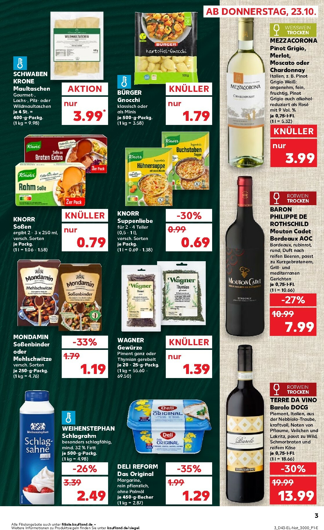 kaufland - Kaufland - Wild, Wein, Käse & Co-Prospekt gültig vom 23.10. bis 29.10. - page: 3
