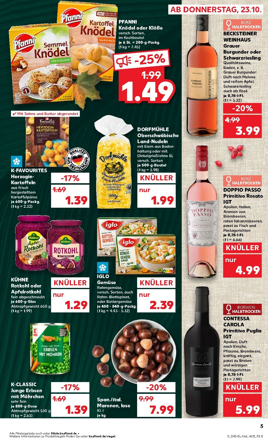kaufland - Kaufland - Wild, Wein, Käse & Co-Prospekt gültig vom 23.10. bis 29.10. - page: 5
