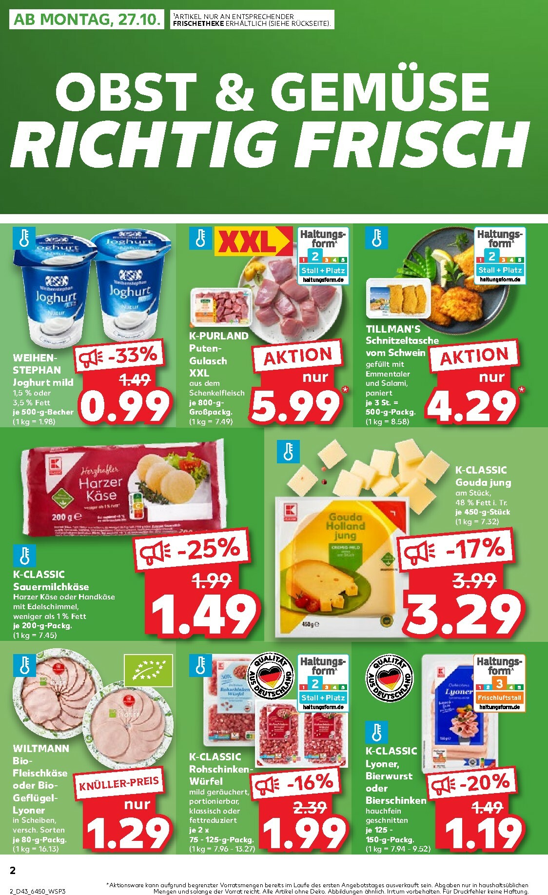 kaufland - Kaufland - Wochenstart-Prospekt gültig vom 27.10. bis 29.10. - page: 2 kaufland - Kaufland - Wochenstart-Prospekt gültig vom 27.10. bis 29.10. - page: 2