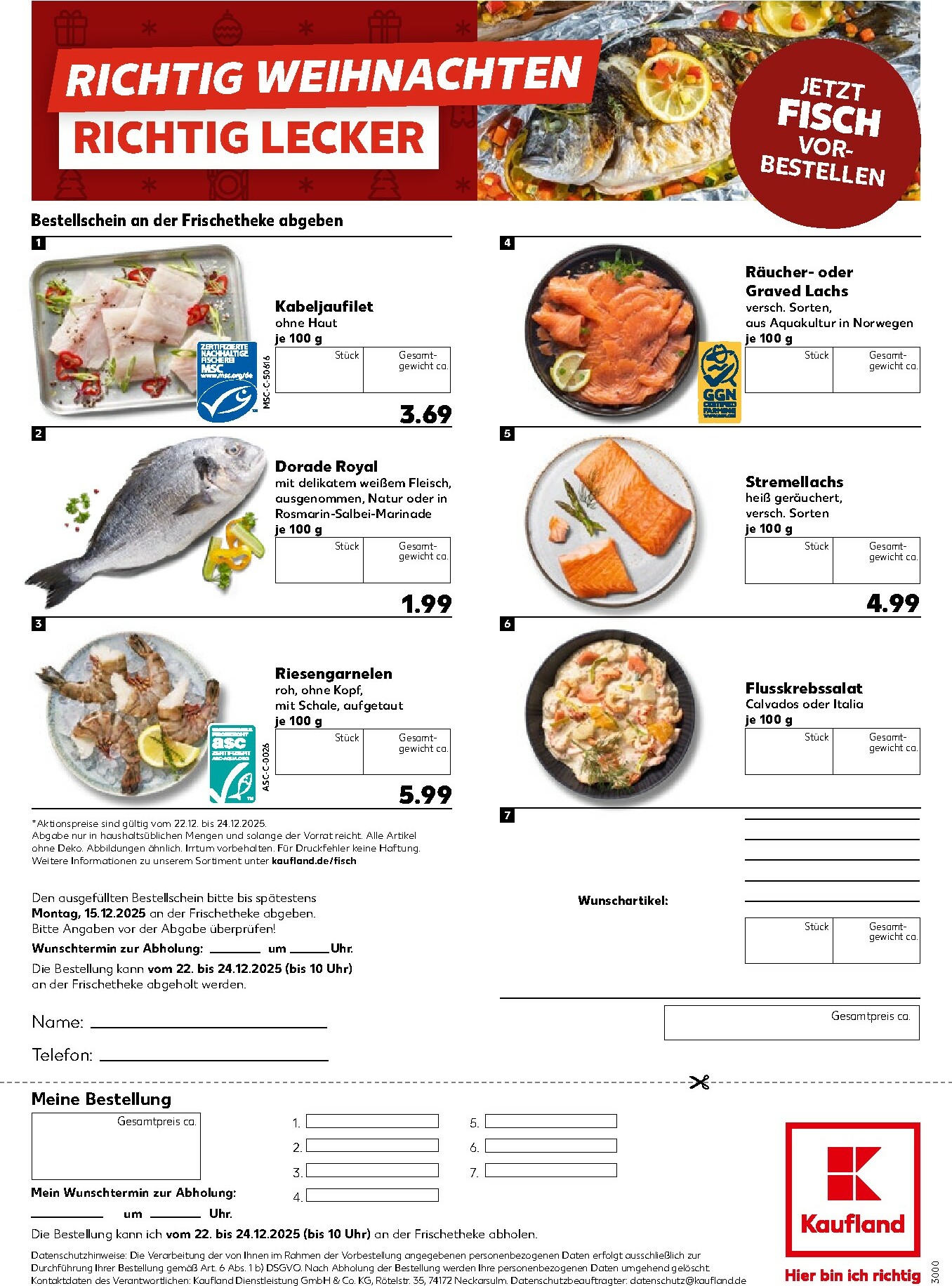 kaufland - Kaufland - Fisch-Prospekt gültig vom 23.11. bis 15.12.