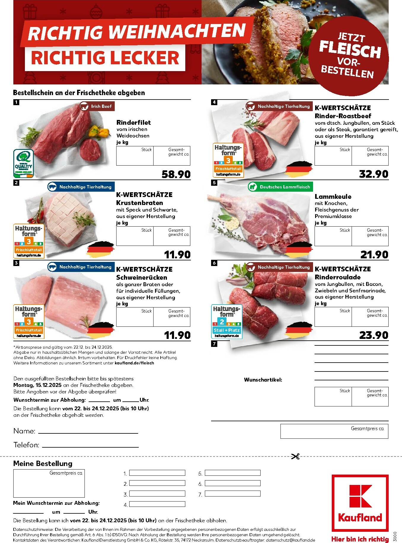 kaufland - Kaufland - Fleisch-Prospekt gültig vom 23.11. bis 15.12. - page: 1