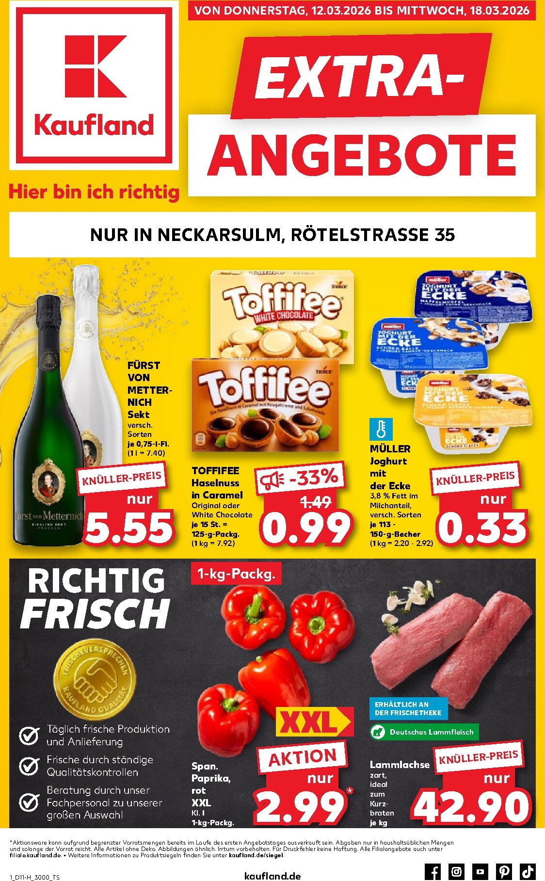 kaufland - Kaufland - Neckarsulm-Prospekt gültig vom 12.03.2026 bis 18.03.2026 - page: 1