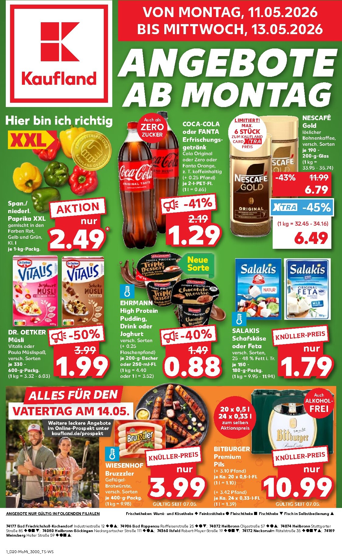 kaufland - Kaufland - Angebote ab Montag Prospekt nächste Woche – von Montag 11.05.2026 bis Mittwoch 13.05.2026