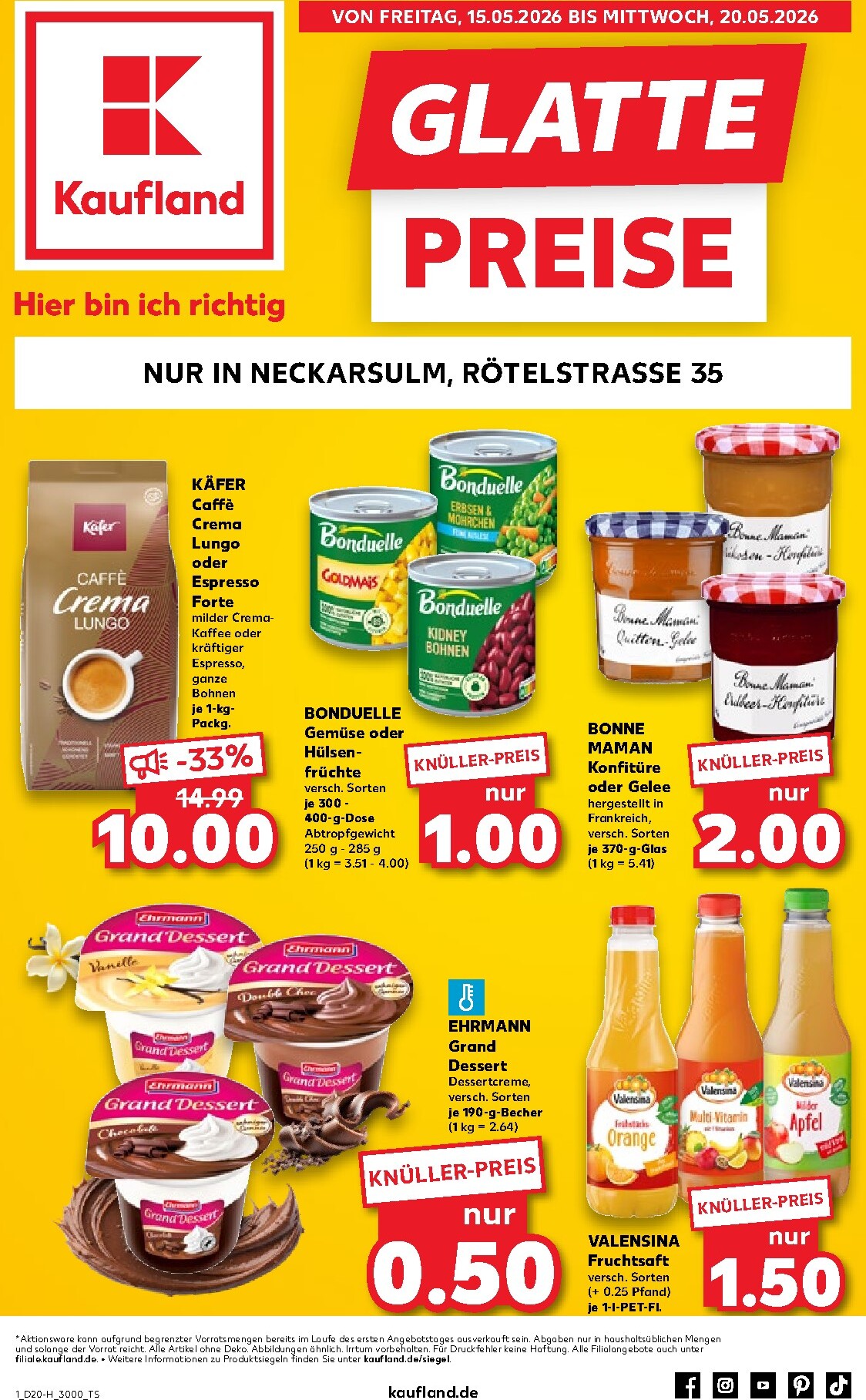 kaufland - Kaufland - Neckarsulm Prospekt nächste Woche – von Freitag 15.05.2026 bis Mittwoch 20.05.2026