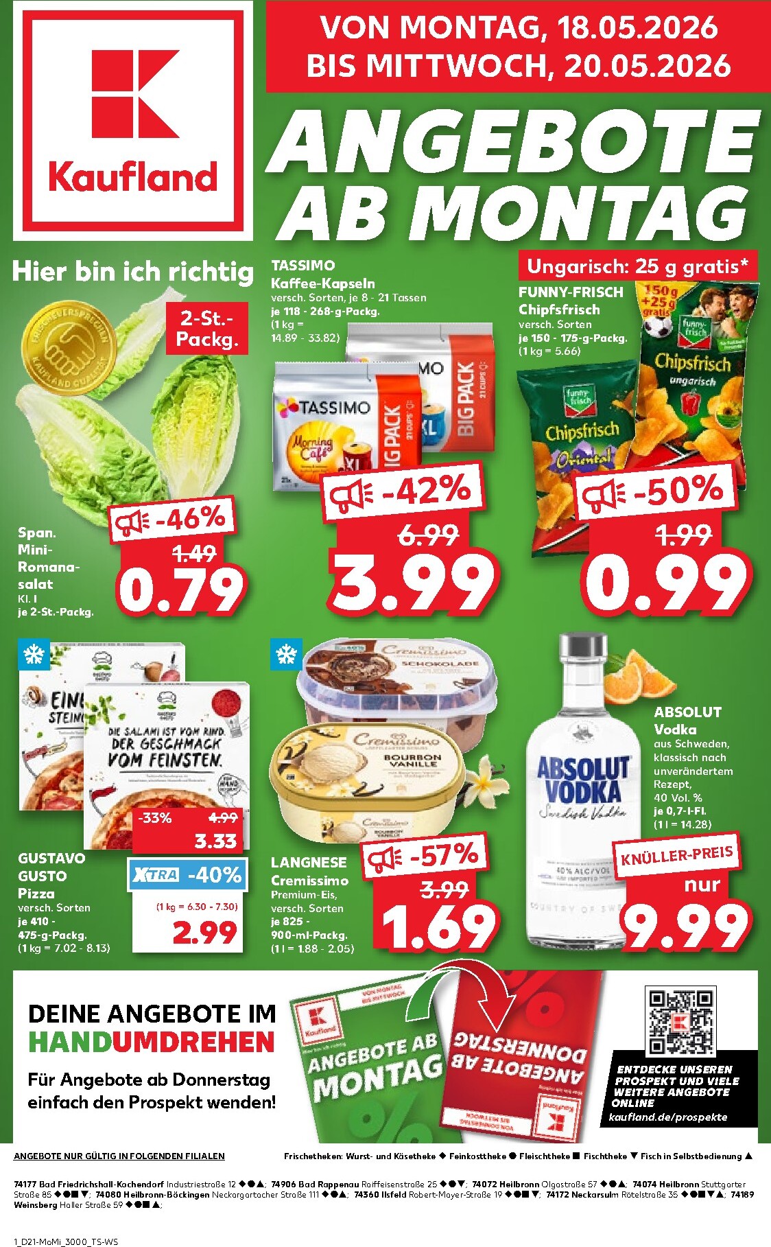 kaufland - Kaufland - Angebote ab Montag Prospekt nächste Woche – von Montag 18.05.2026 bis Mittwoch 20.05.2026