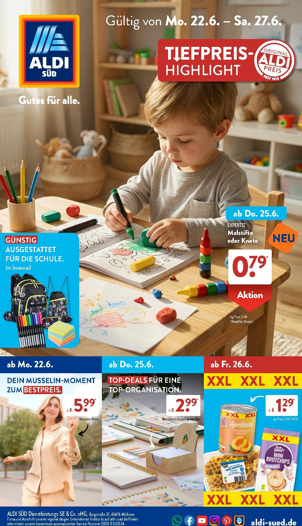 aldi - ALDI SÜD Prospekt nächste Woche – von Montag 22.06.2026 bis Samstag 27.06.2026 - page: 1