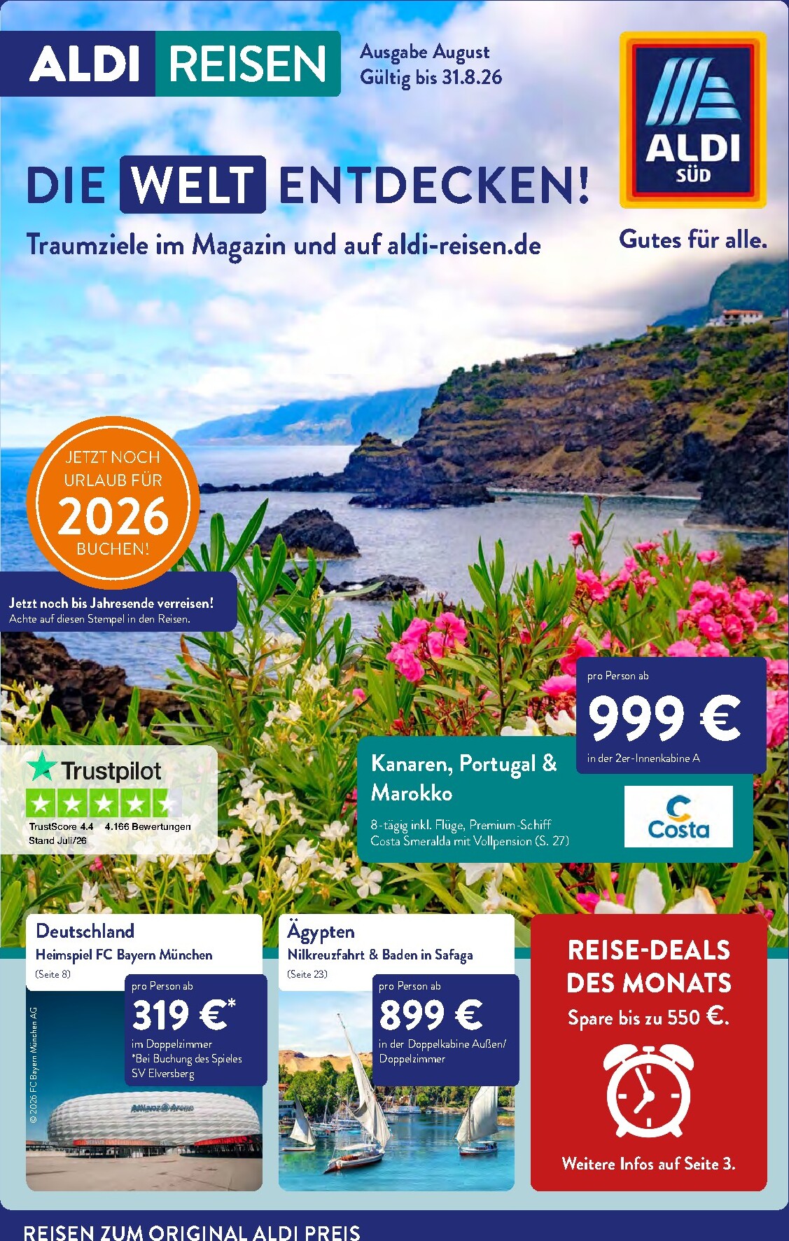 aldi - ALDI SÜD - Reisemagazin Prospekt nächste Woche – von Montag 03.08.2026 bis Montag 31.08.2026 - page: 1