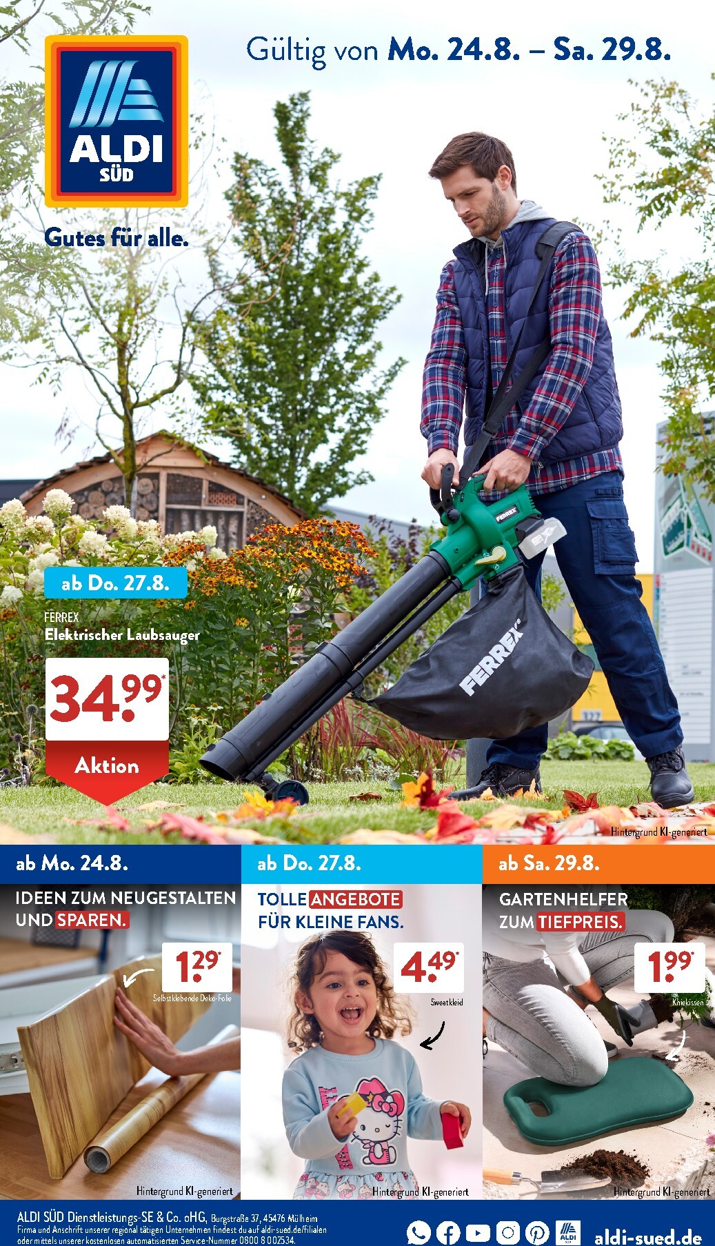 aldi - ALDI SÜD Prospekt nächste Woche – von Montag 24.08.2026 bis Samstag 29.08.2026 - page: 1