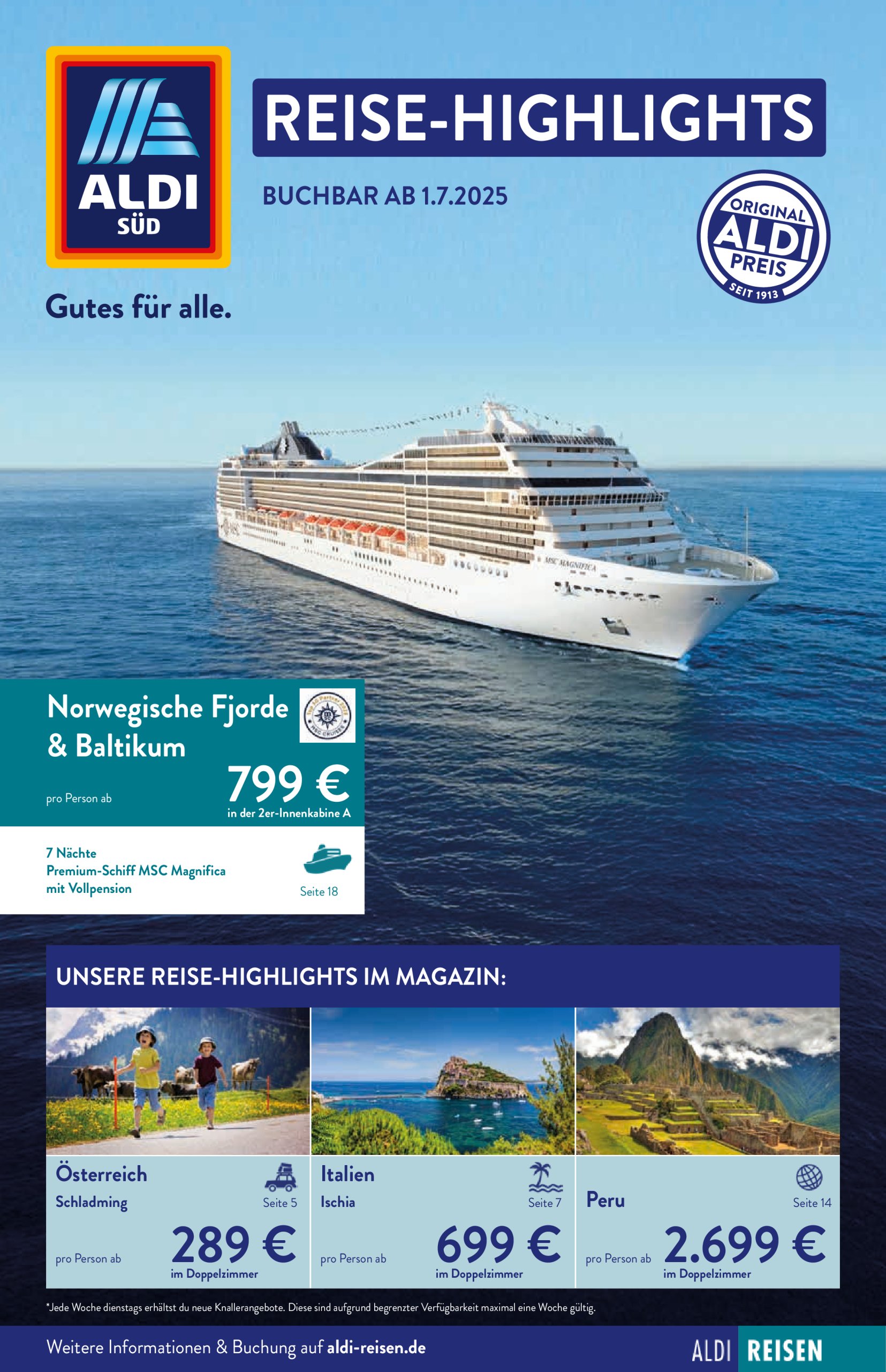 aldi - ALDI SÜD - Reisemagazin-Prospekt gültig vom 01.07. bis 31.07.
