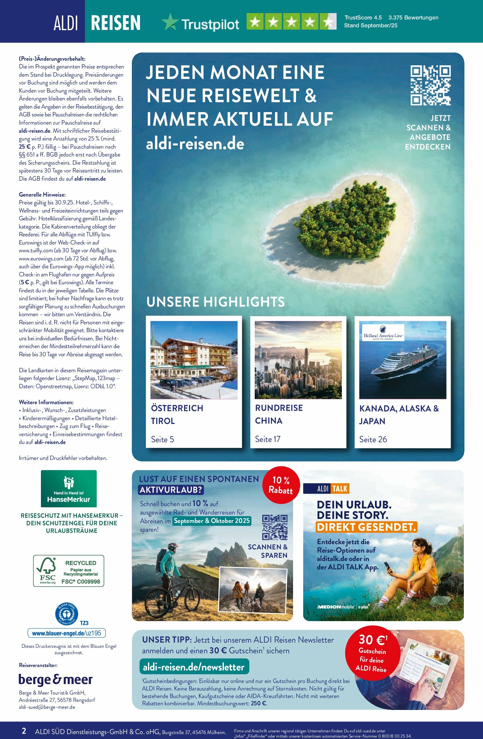 aldi - ALDI SÜD - Reisemagazin-Prospekt gültig vom 01.09. bis 30.09. - page: 2