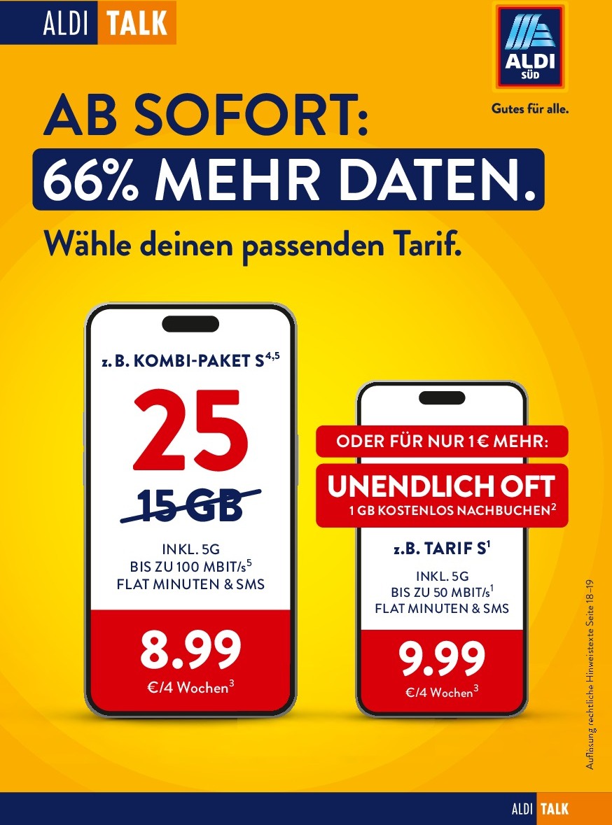 aldi - ALDI SÜD - Talk Flyer-Prospekt gültig vom 18.09. bis 30.09.