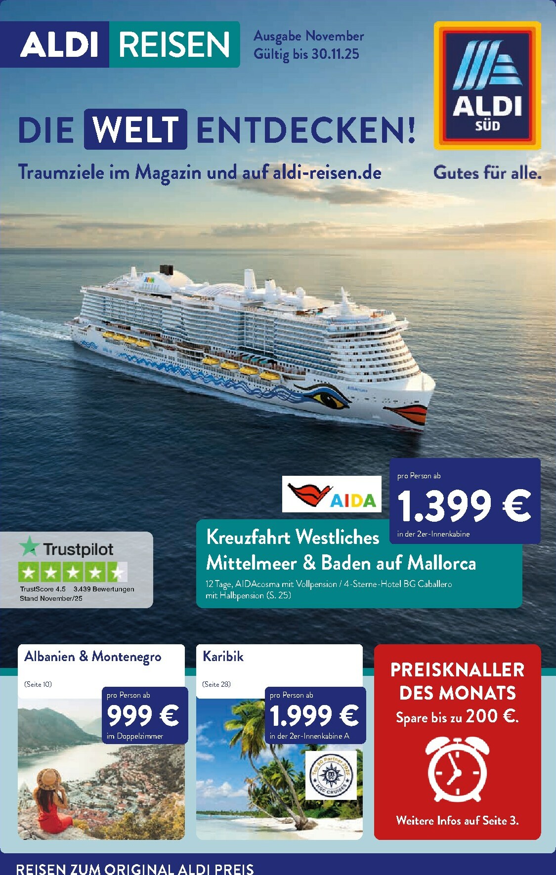aldi - ALDI SÜD - Reisen-Prospekt gültig vom 01.11. bis 30.11.
