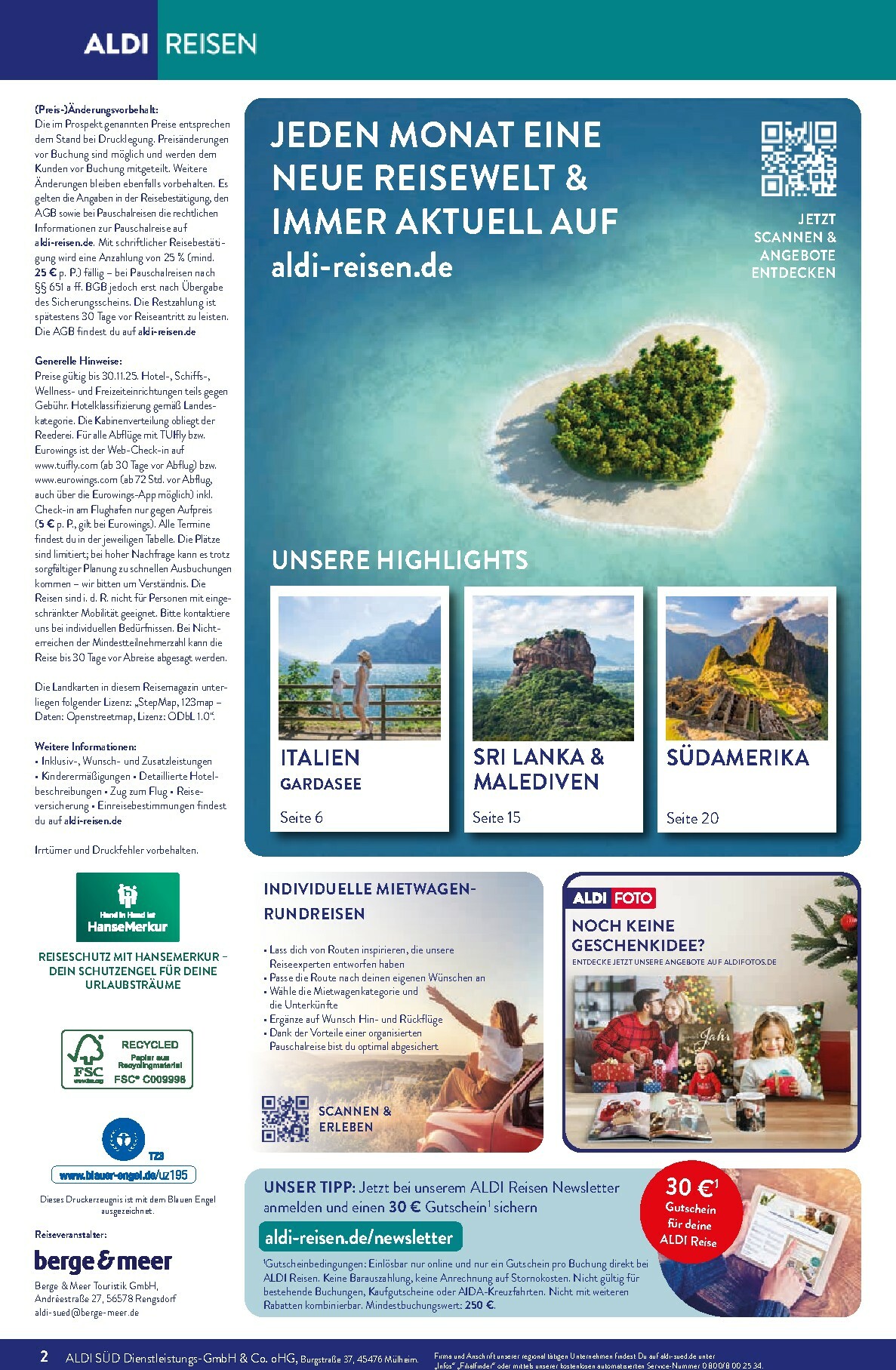 aldi - ALDI SÜD - Reisen-Prospekt gültig vom 01.11. bis 30.11. - page: 2