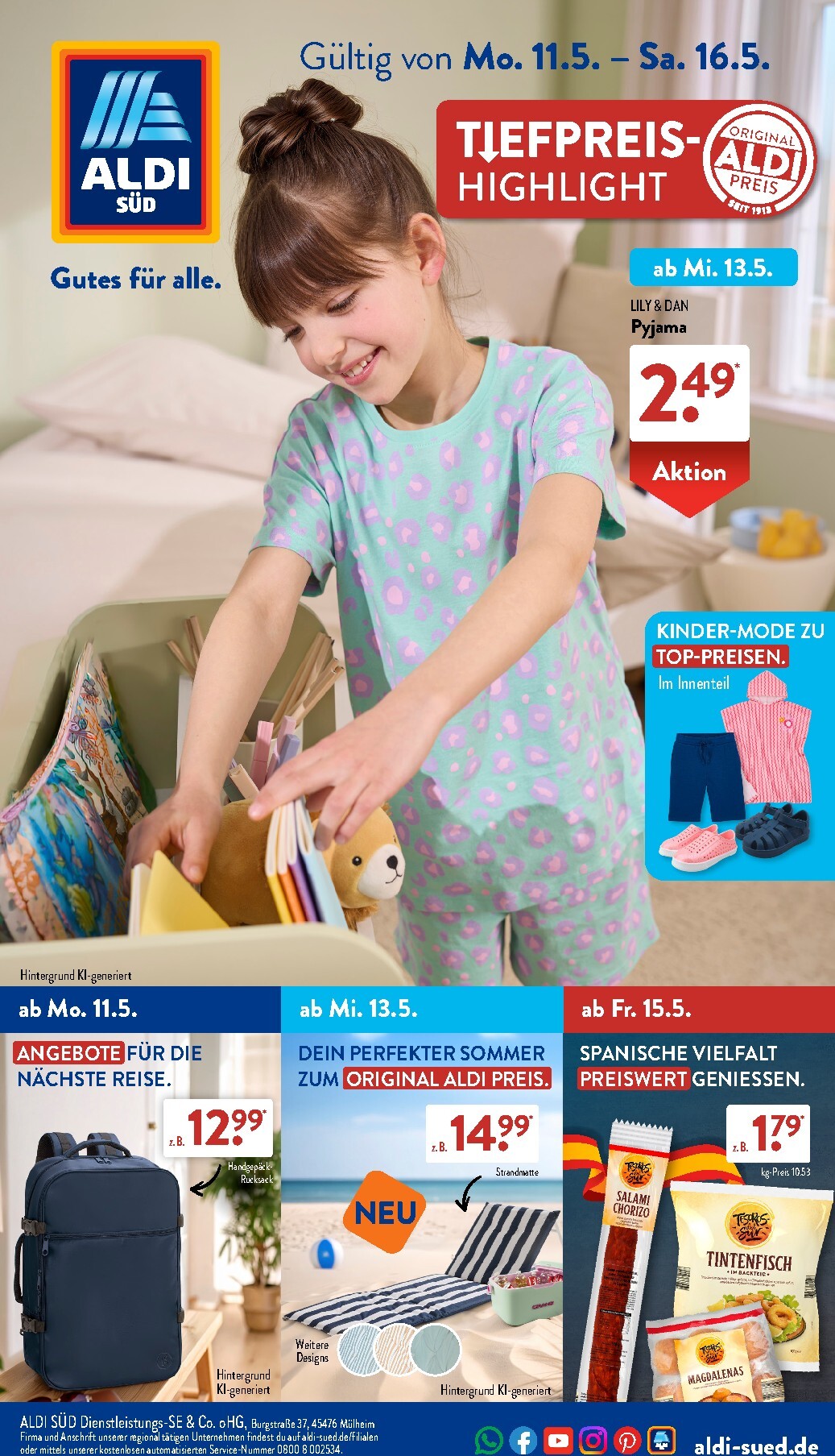 aldi - ALDI SÜD Prospekt nächste Woche – von Montag 11.05.2026 bis Samstag 16.05.2026 - page: 1