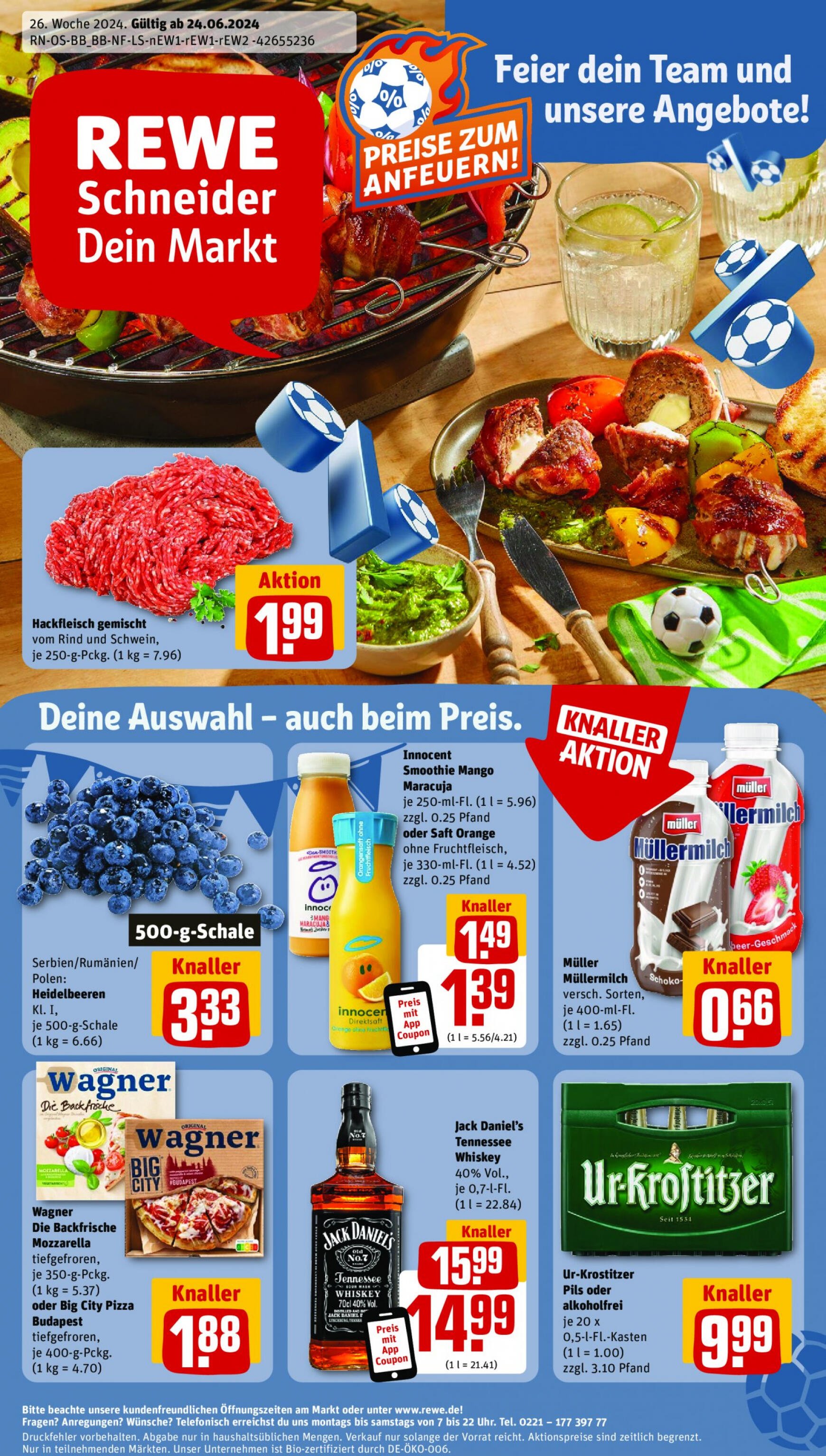 rewe - Flyer Rewe aktuell 24.06. - 29.06. - page: 1