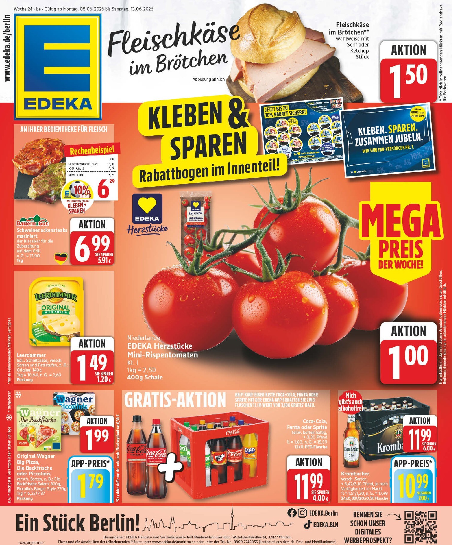 edeka - Edeka Prospekt nächste Woche – von Montag 08.06.2026 bis Samstag 13.06.2026 - page: 1