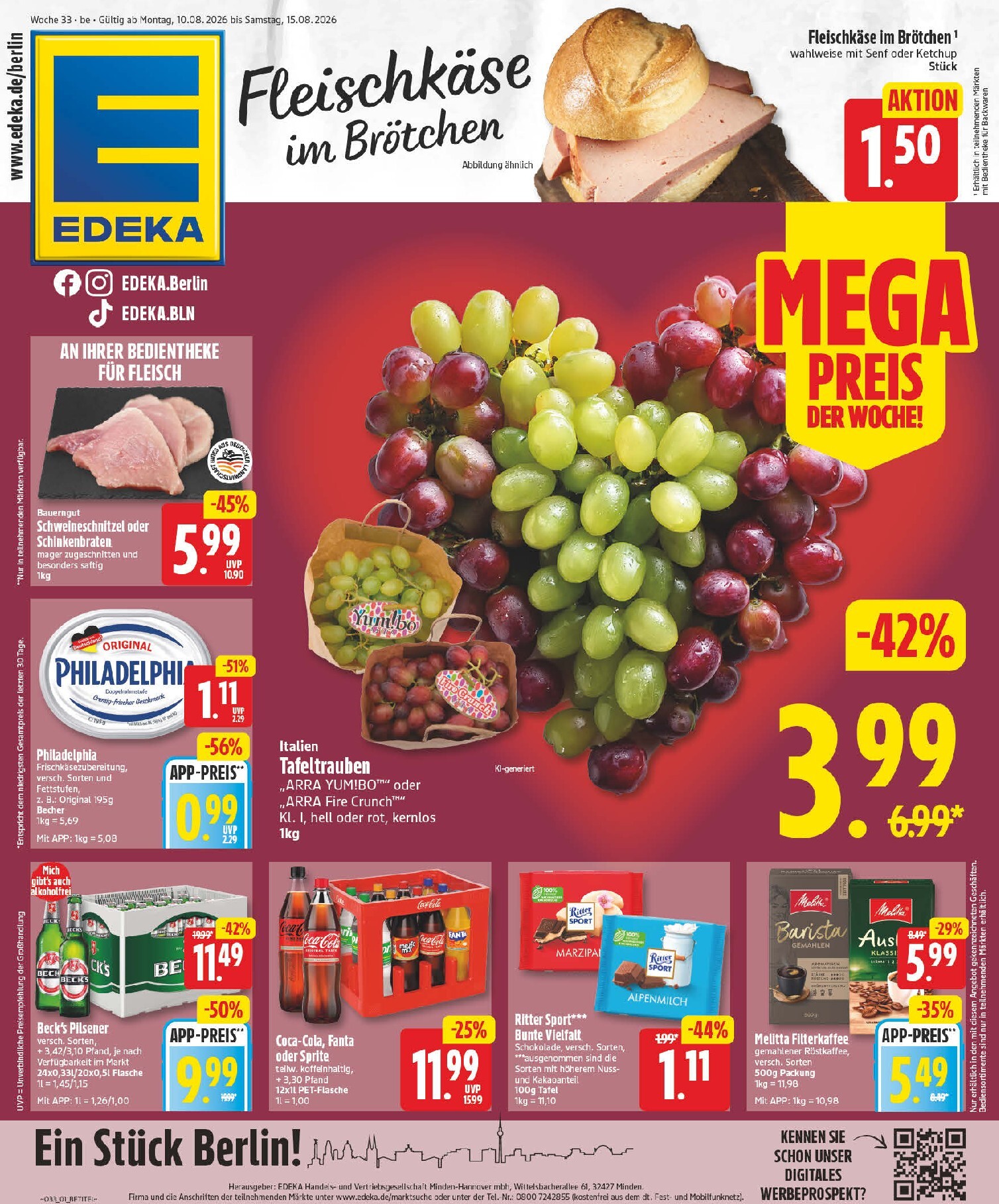 edeka - Edeka Prospekt nächste Woche – von Montag 10.08.2026 bis Samstag 15.08.2026