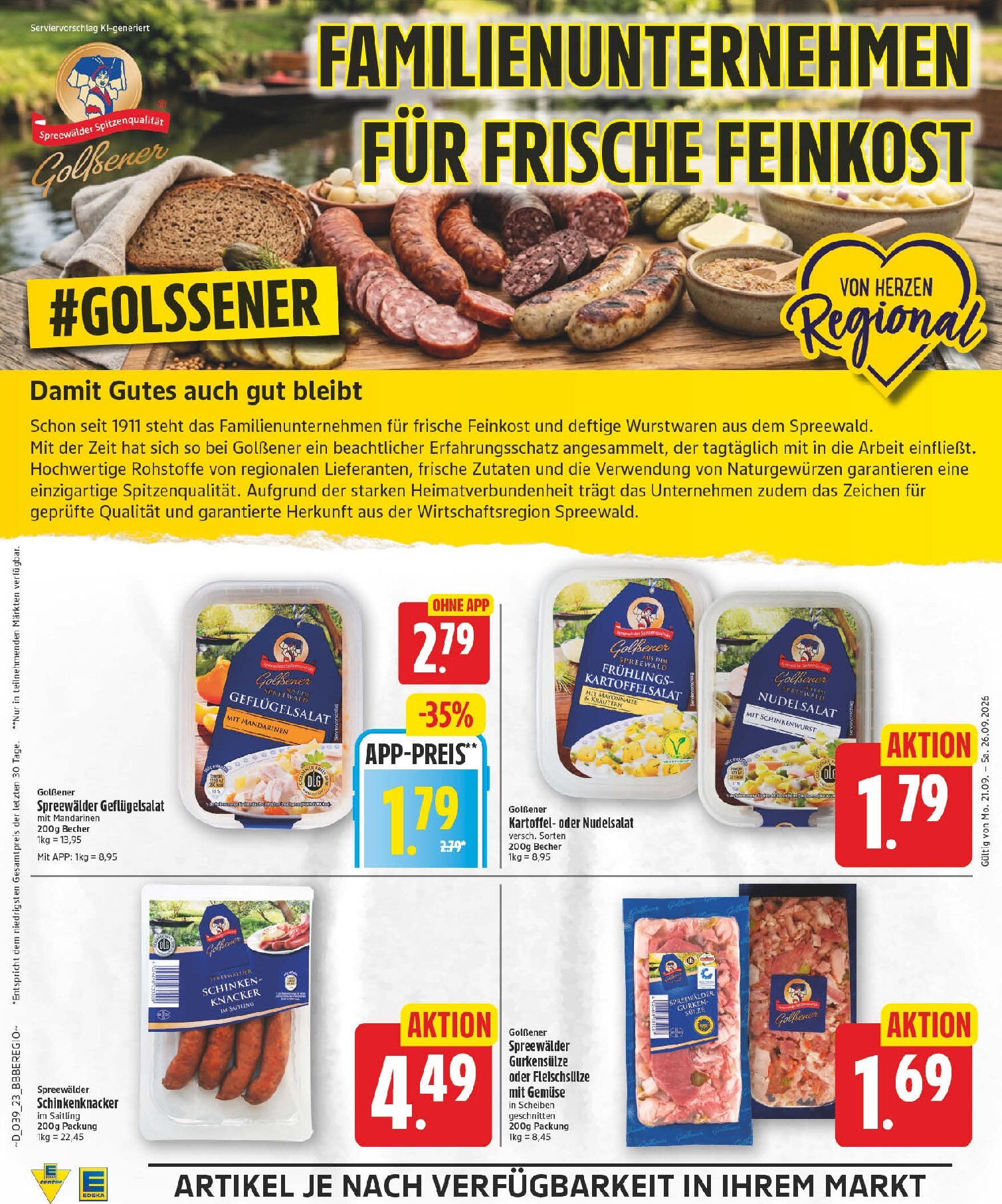 edeka - Edeka Prospekt nächste Woche – von Montag 21.09.2026 bis Samstag 26.09.2026 - page: 23