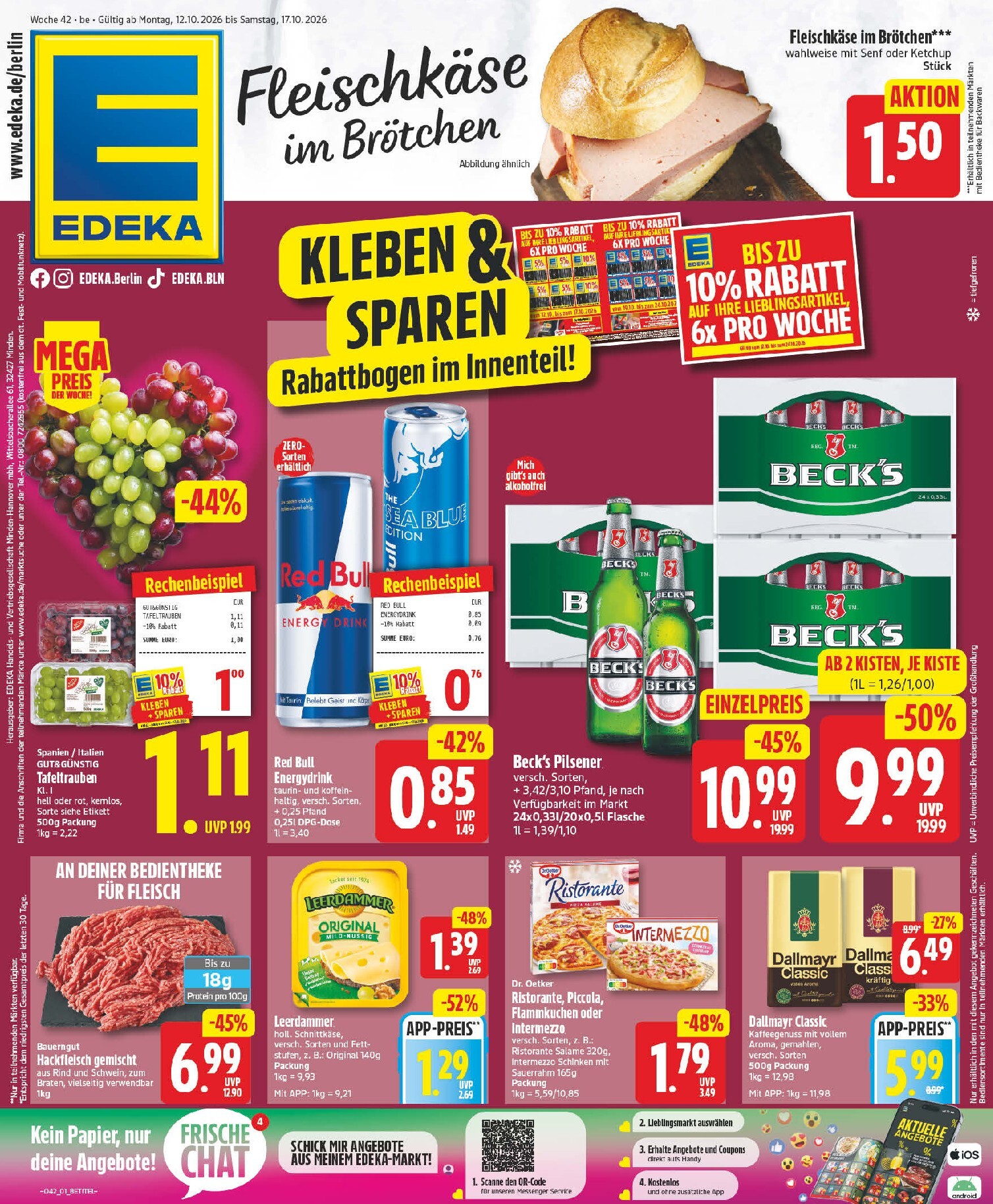 edeka - Edeka Prospekt nächste Woche – von Montag 12.10.2026 bis Samstag 17.10.2026 - page: 1