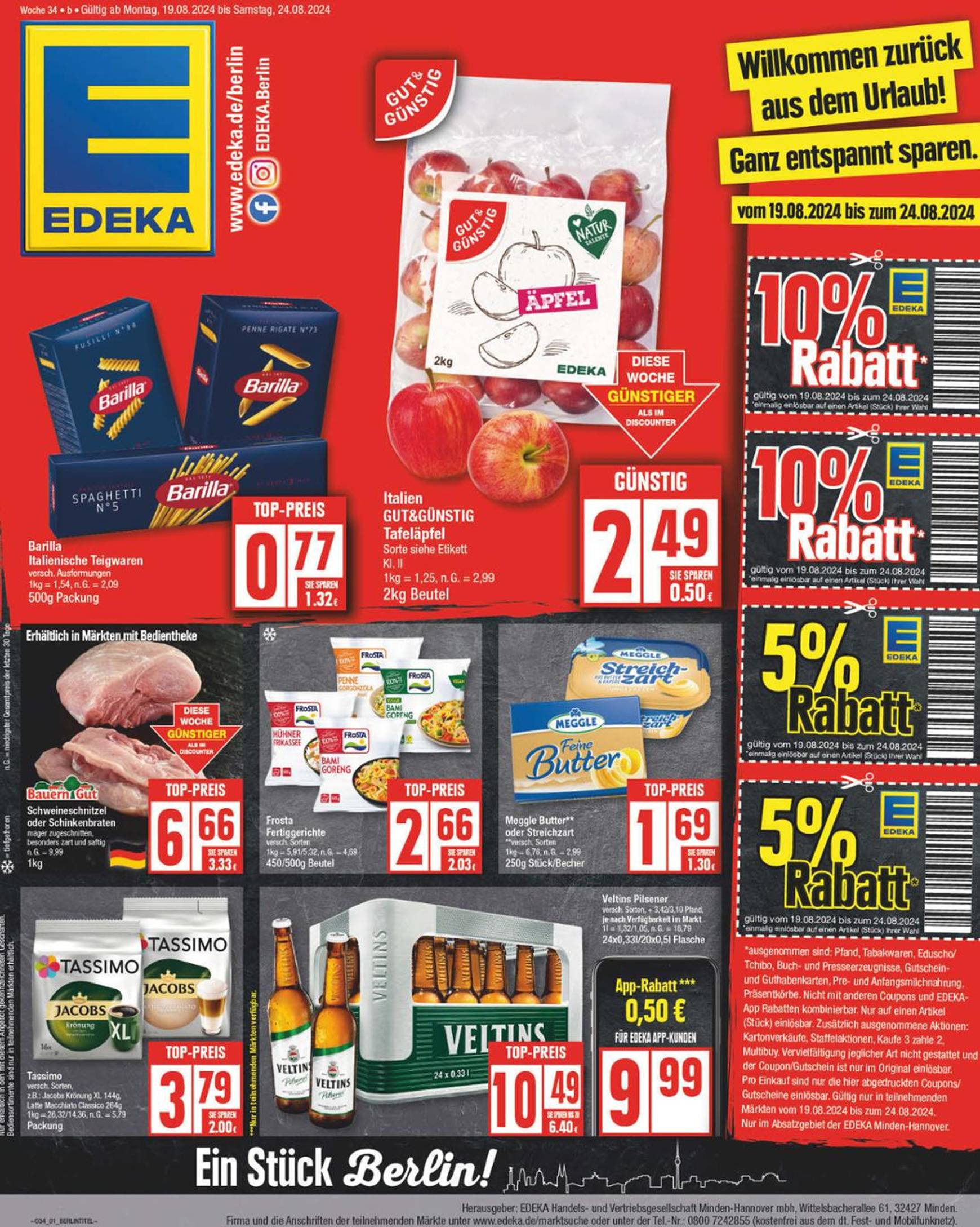 edeka - Edeka-Prospekt gültig ab 19.08. - 24.08.