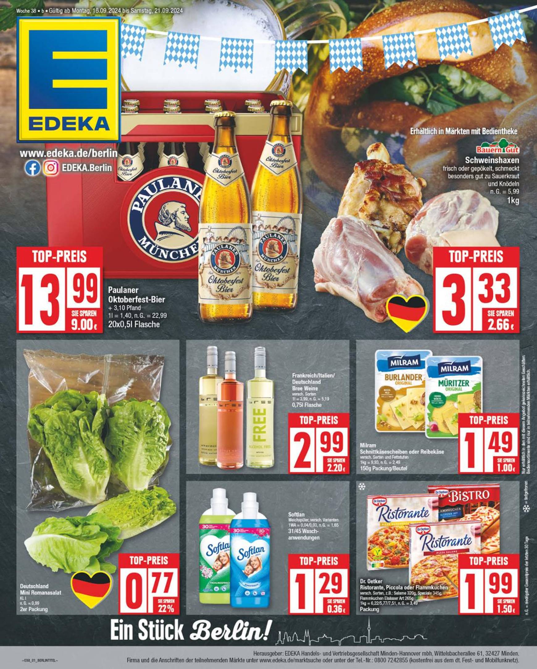 edeka - Edeka-Prospekt gültig ab 16.09. - 21.09.